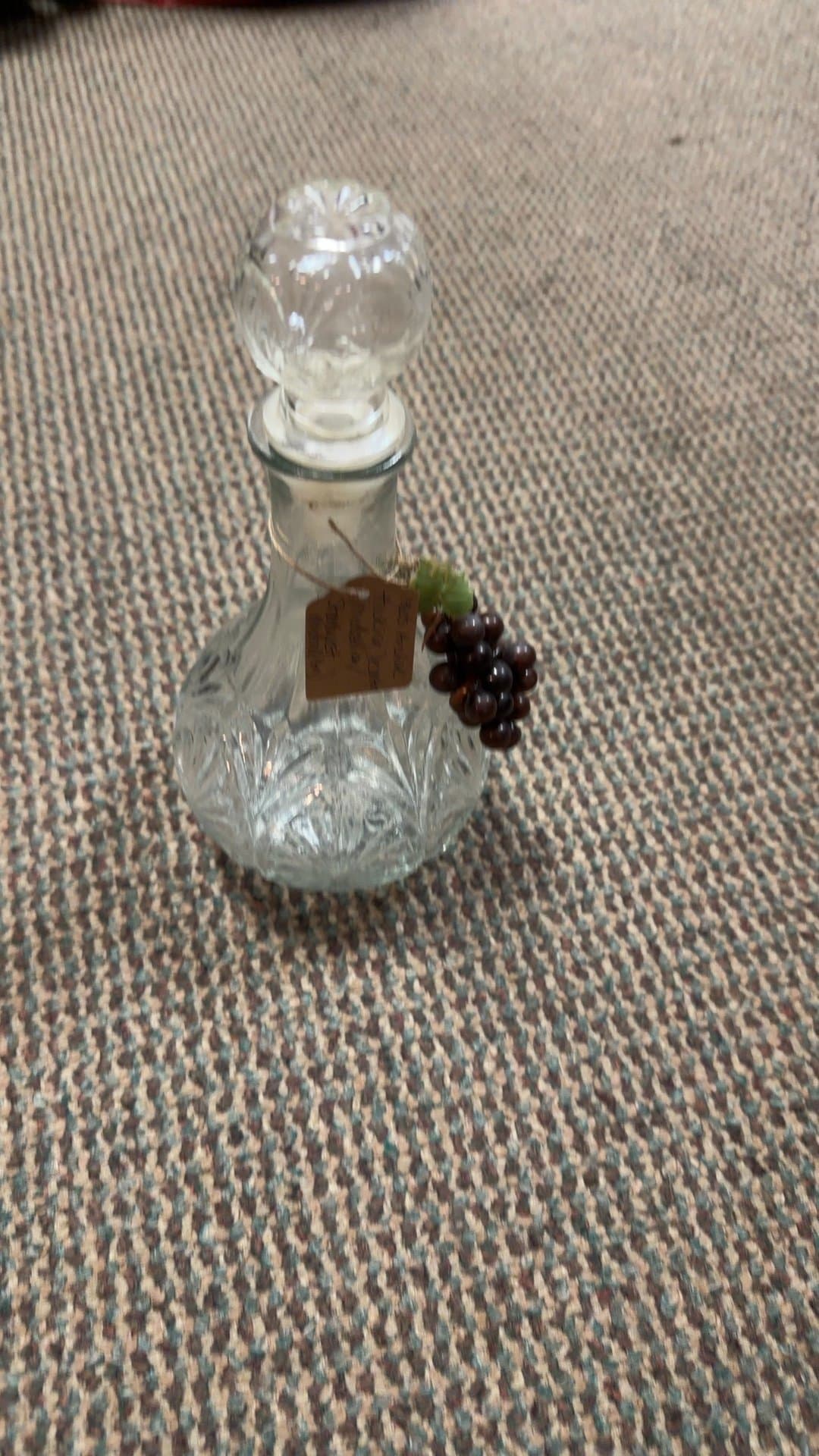 Vintage Glass Decanter with Stopper - Image 1