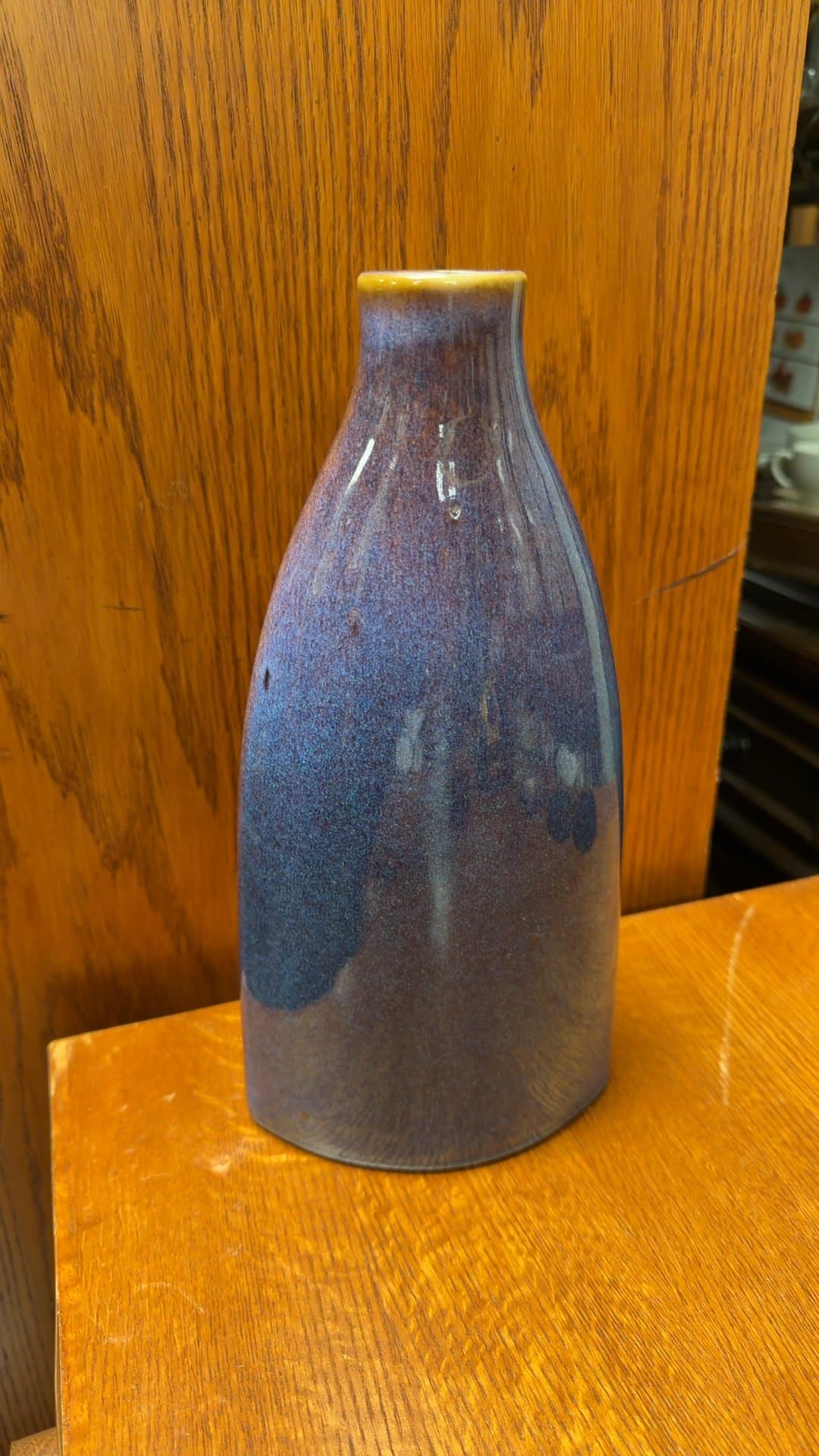 Blue Glazed Earthenware Vase - Image 1