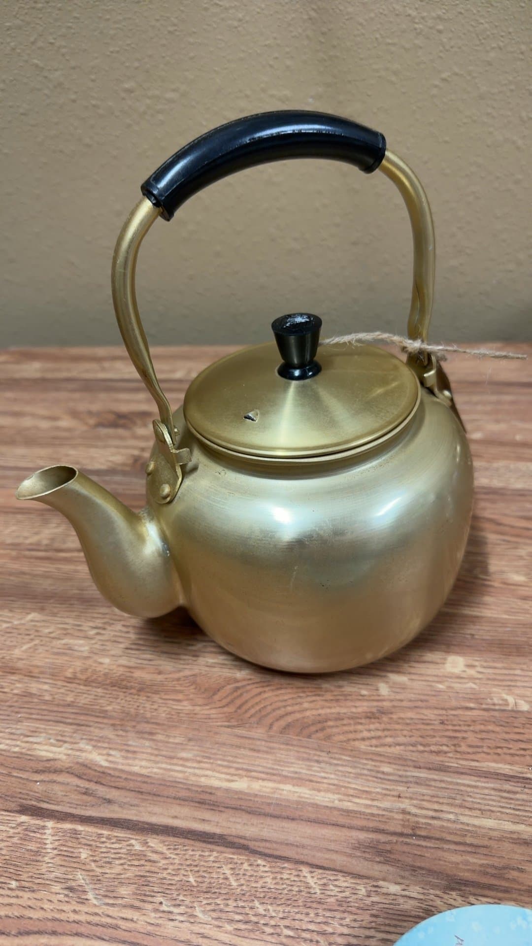Vintage Alumite Co. Gold Aluminum Tea Kettle - Image 1