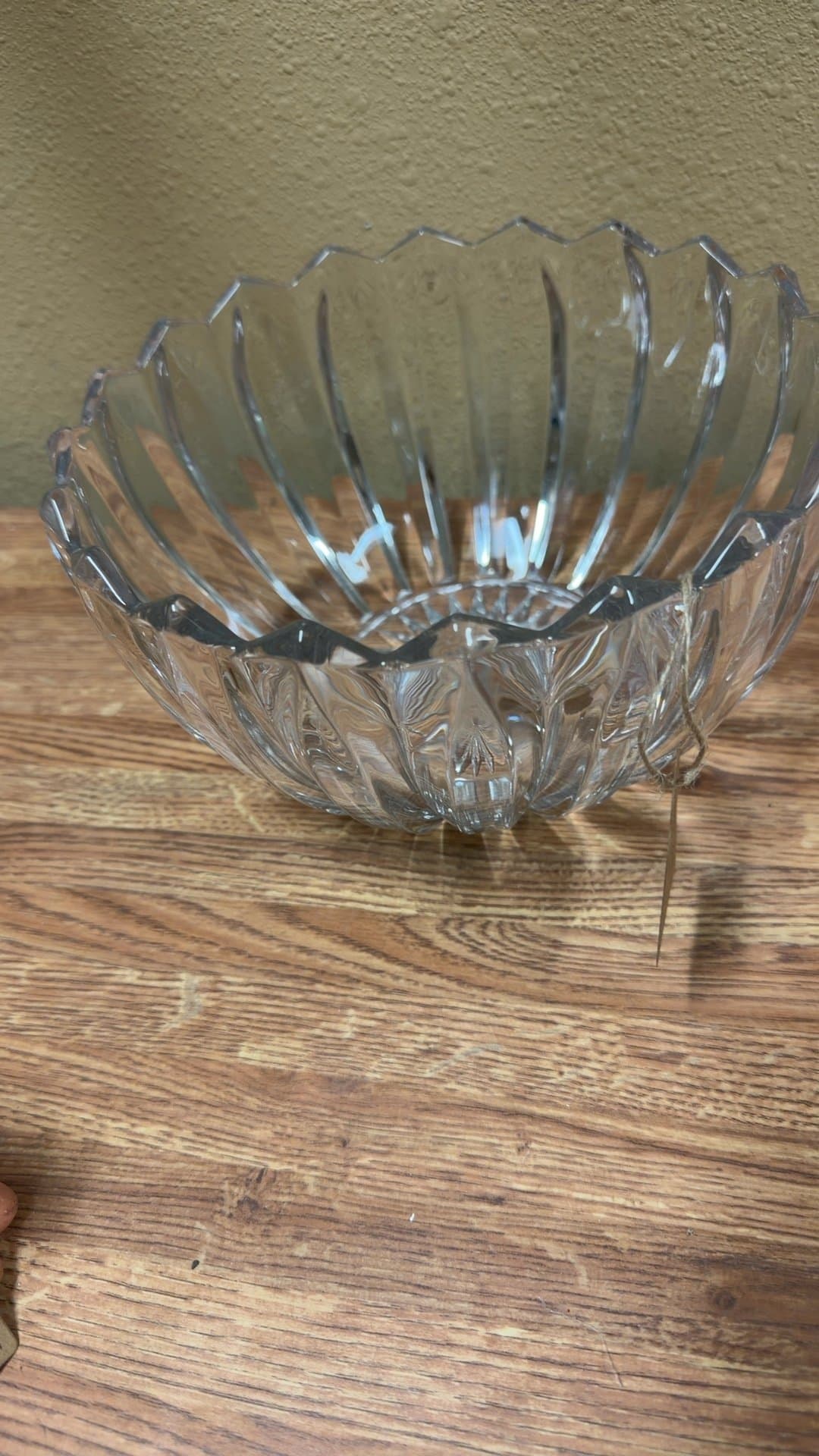 Starburst Cut Fluted Panel Glass Bowl - Image 1