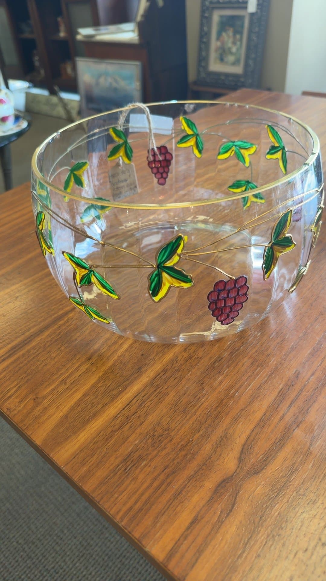 1980s-90s Bordeaux Pattern Glass Bowl - Image 1