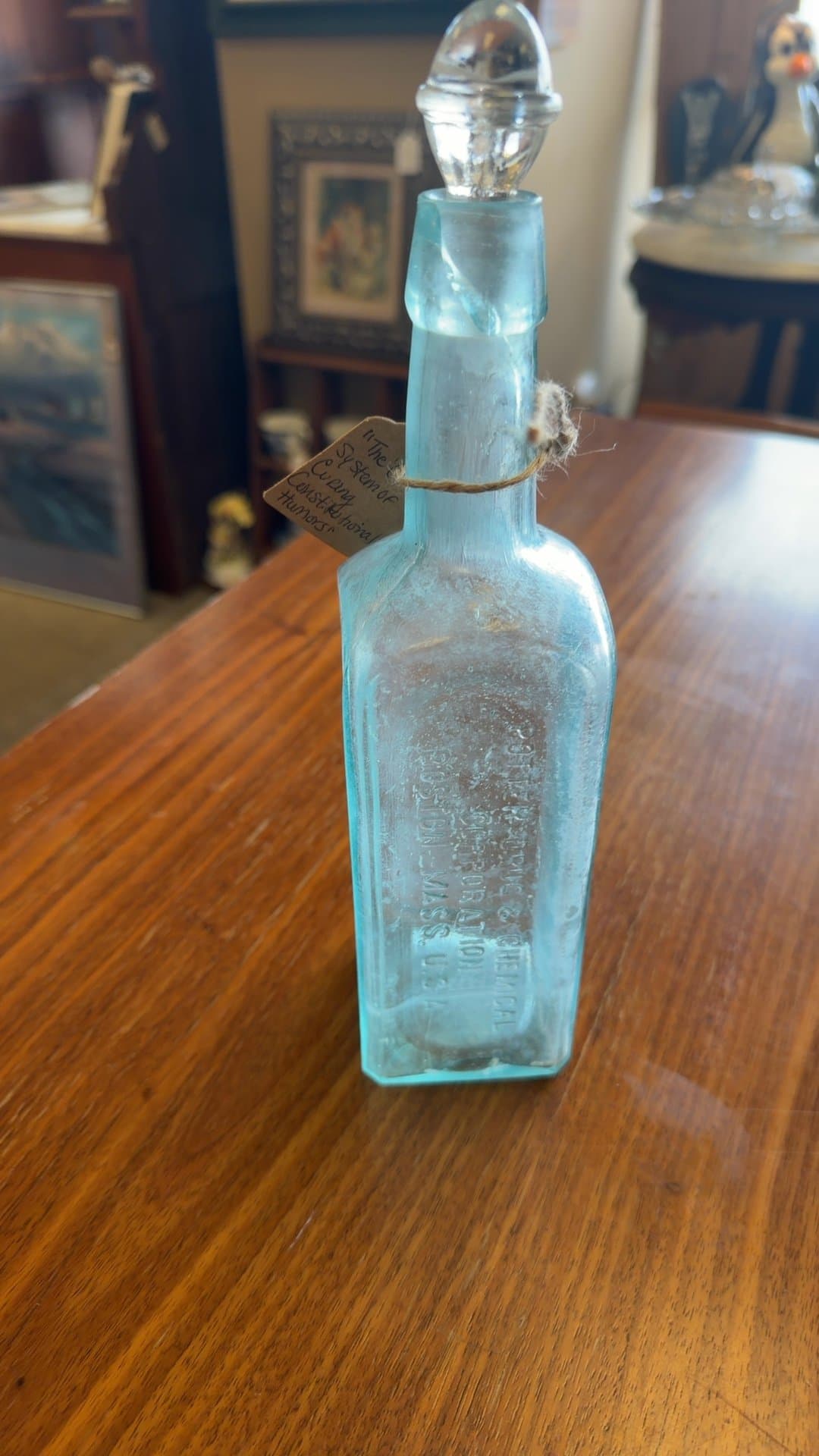 1880s Potter Drug & Chemical Co. Aqua-Colored Medicine Bottle - Image 1
