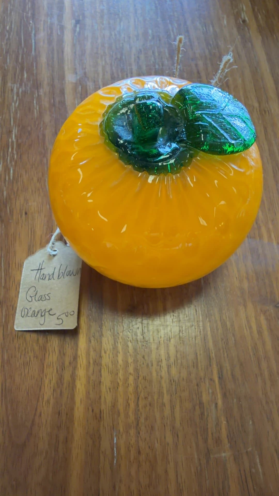 Hand Blown Glass Orange - Image 1