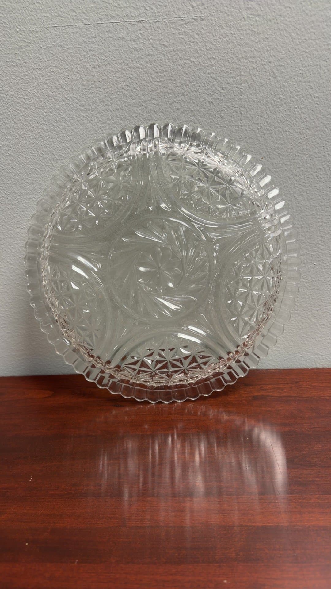 Vintage Cut Glass Serving Plate - Image 1
