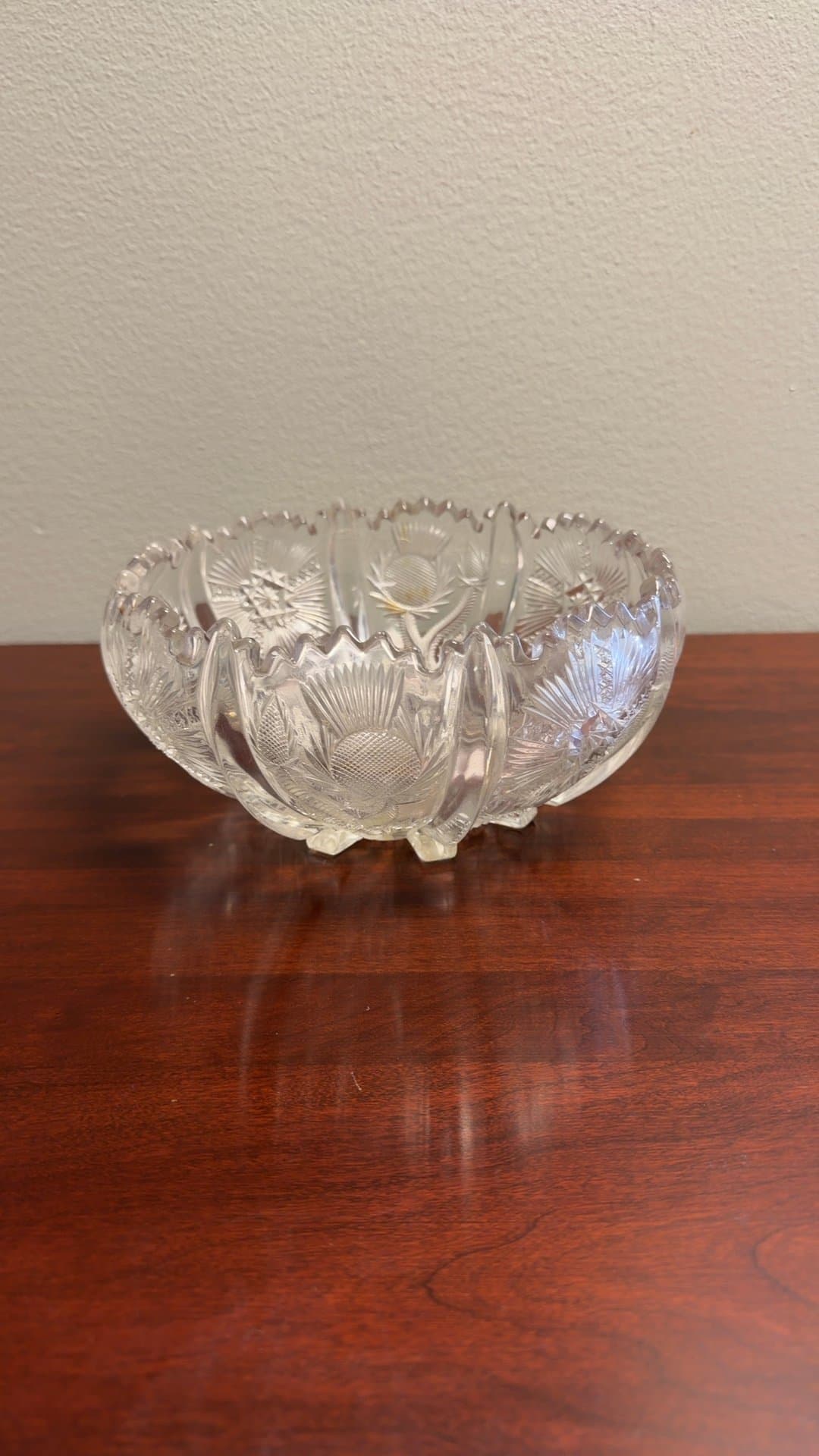 Cut Glass Crystal Bowl - Image 1