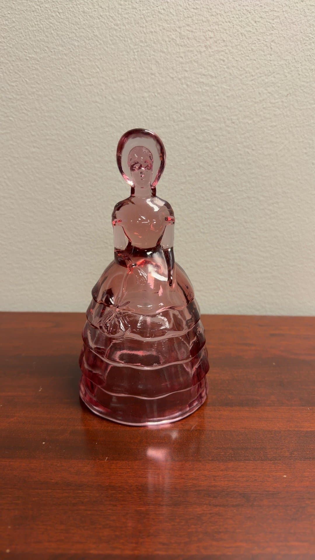 Vintage Pink Glass Lady Figurine - Image 1