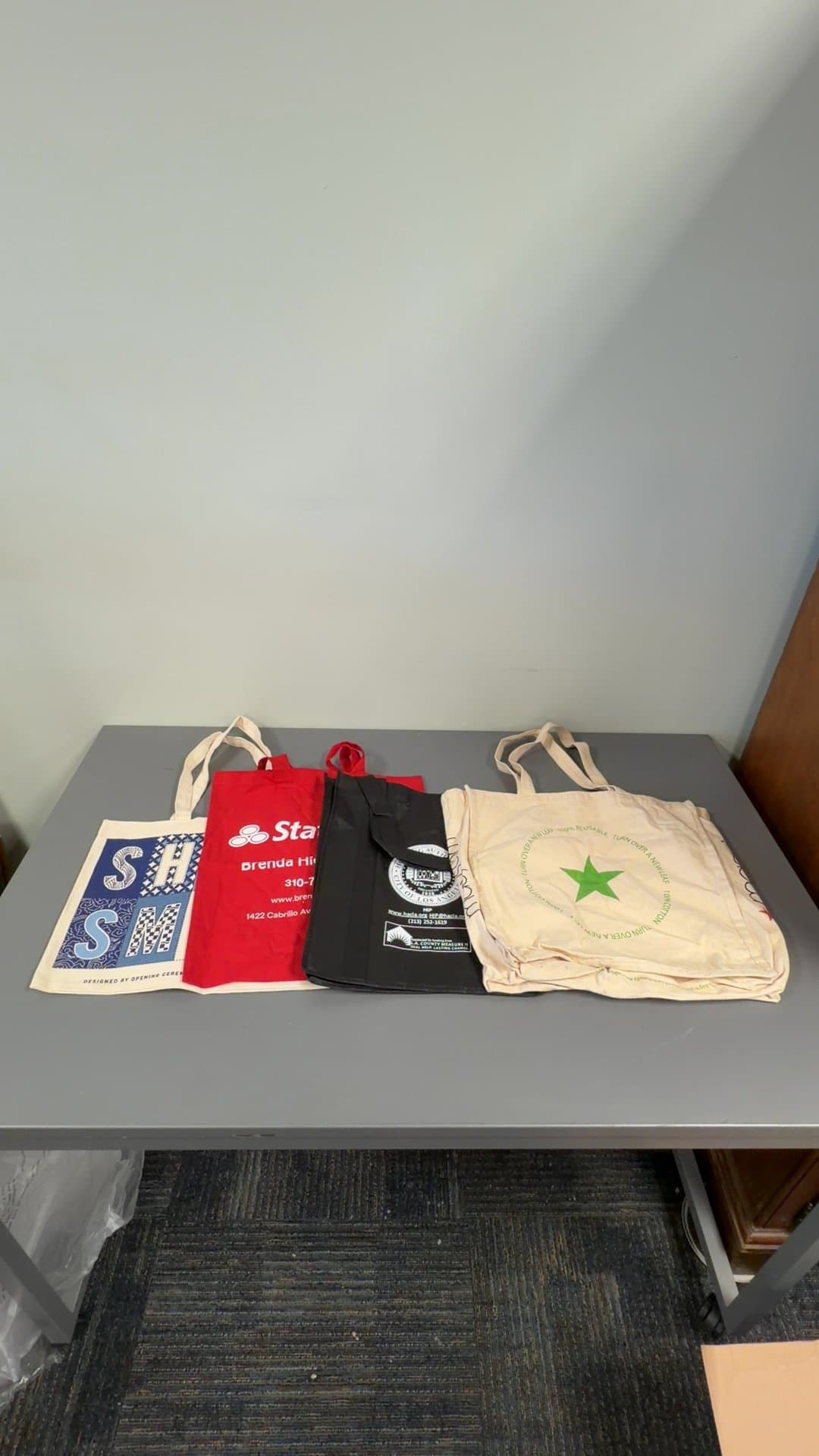 Assorted Promotional and Canvas Tote Bags - Set of 4 - Image 1