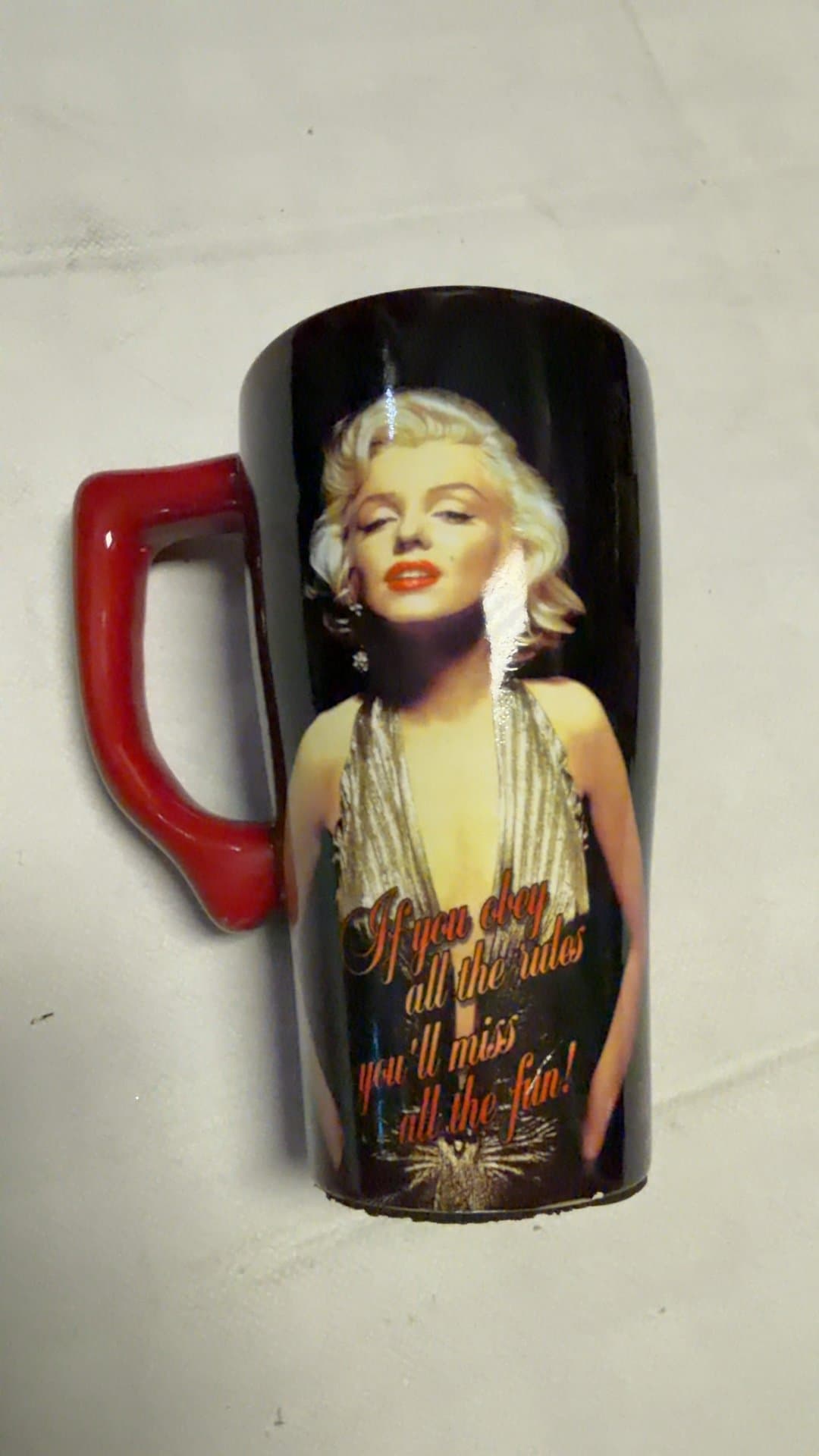 Marilyn Monroe 'If You Obey All The Rules You'll Miss All The Fun' Ceramic Coffee Mug - Image 1