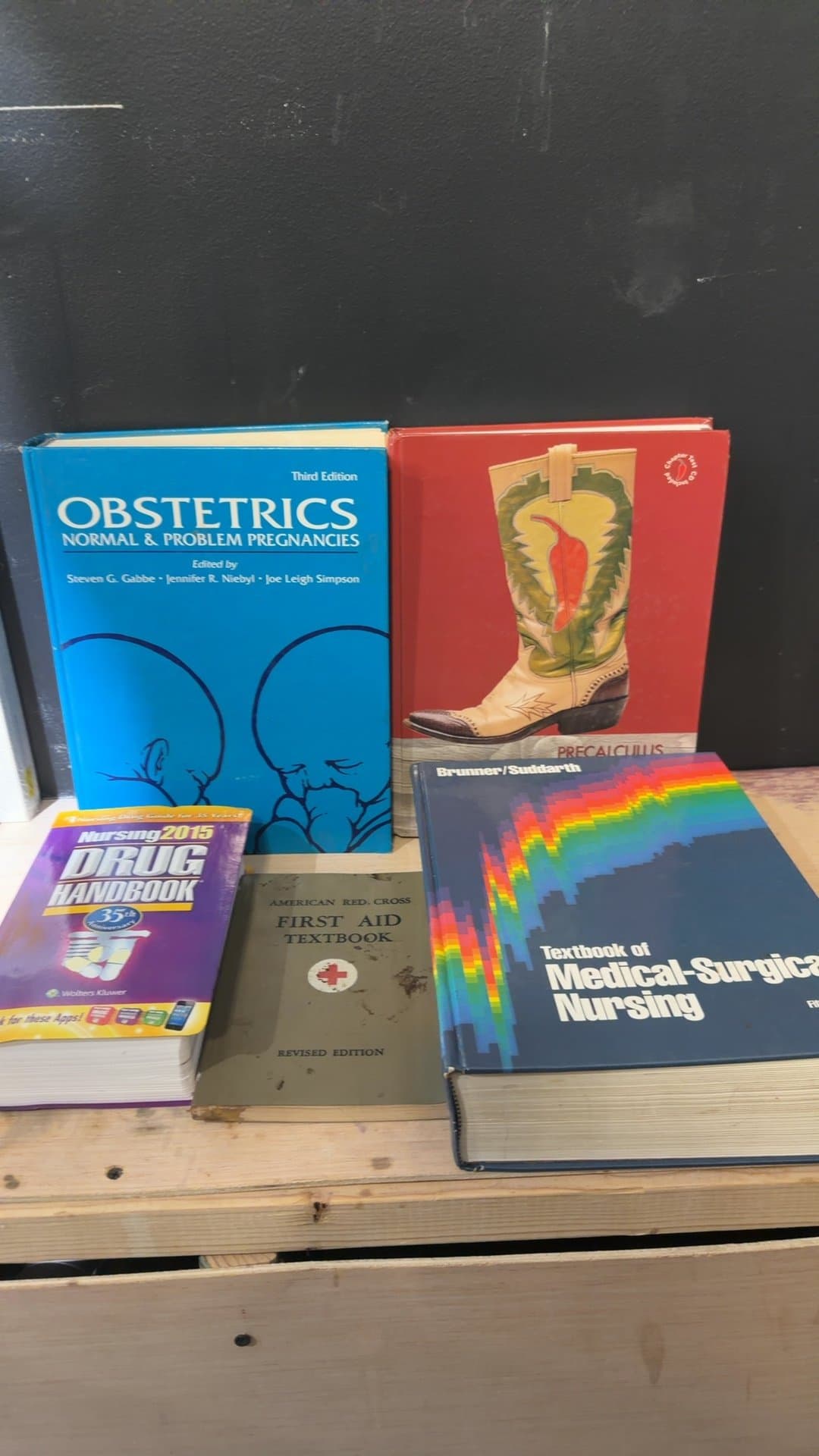 Lot of 6 Medical and Precalculus Textbooks - Image 1