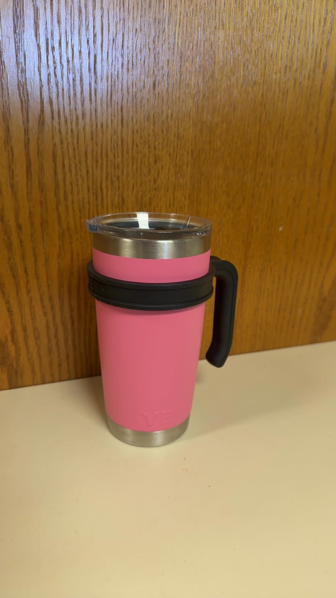 YETI Pink Travel Mug with Handle - Image 1