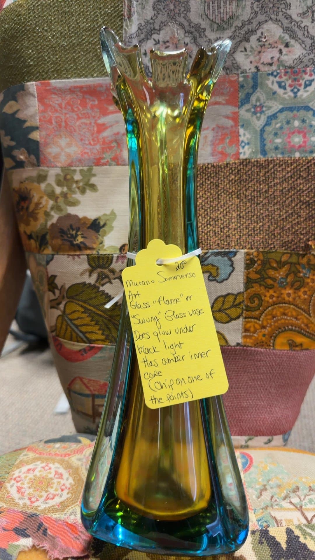 Murano Sommerso Art Glass Vase - Image 1