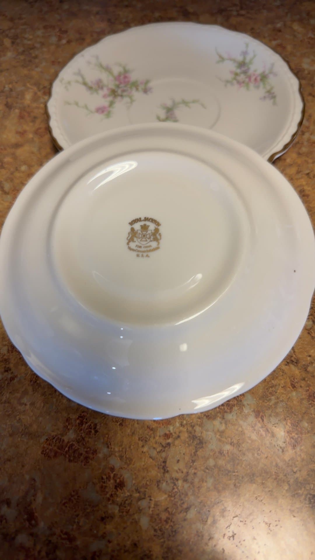 2-Royal Jackson "Rosalinde" Fine China Saucers - Image 1