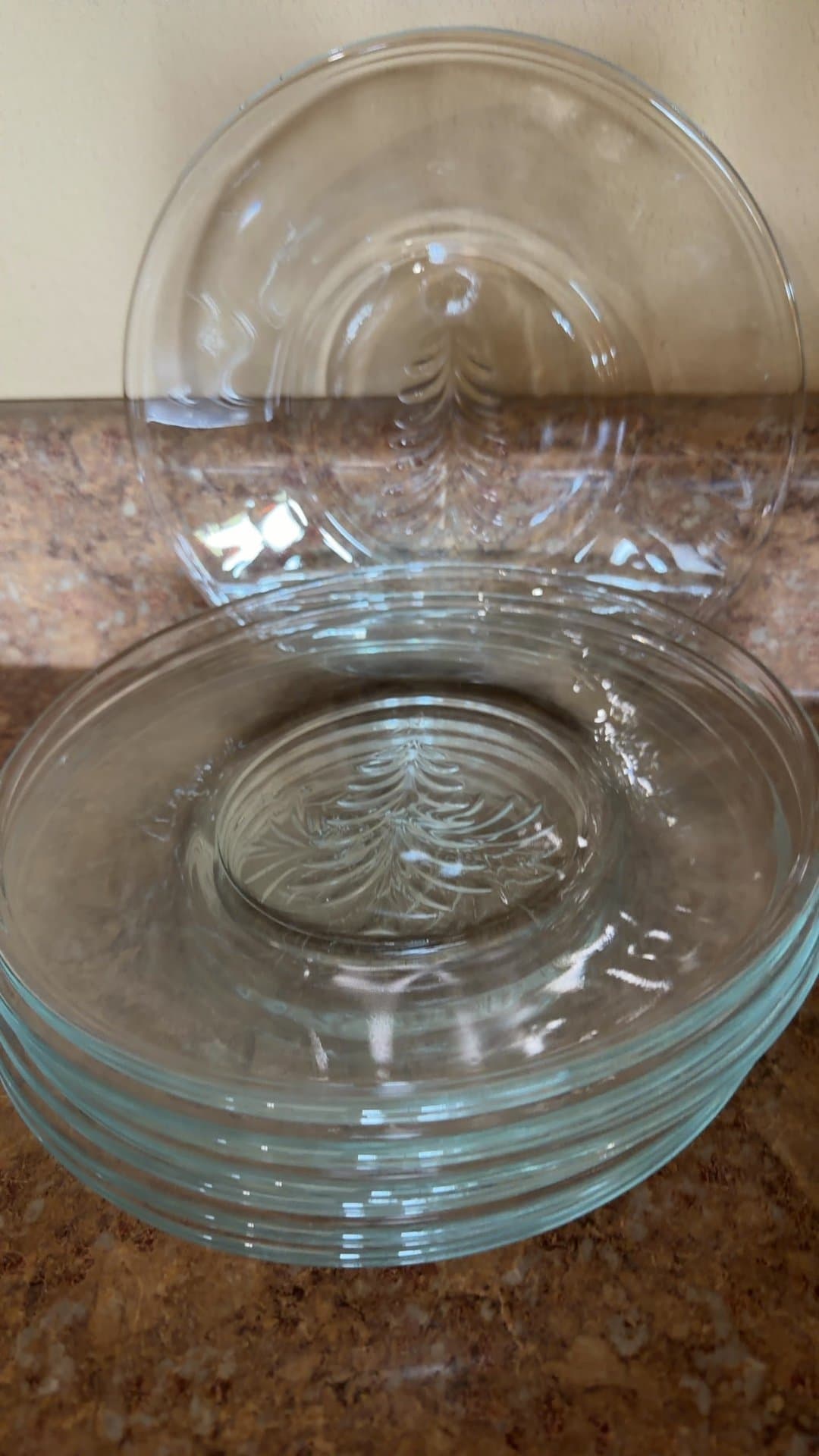 Set of 7 "Holiday" Pattern plates, Indiana Glass - Image 1