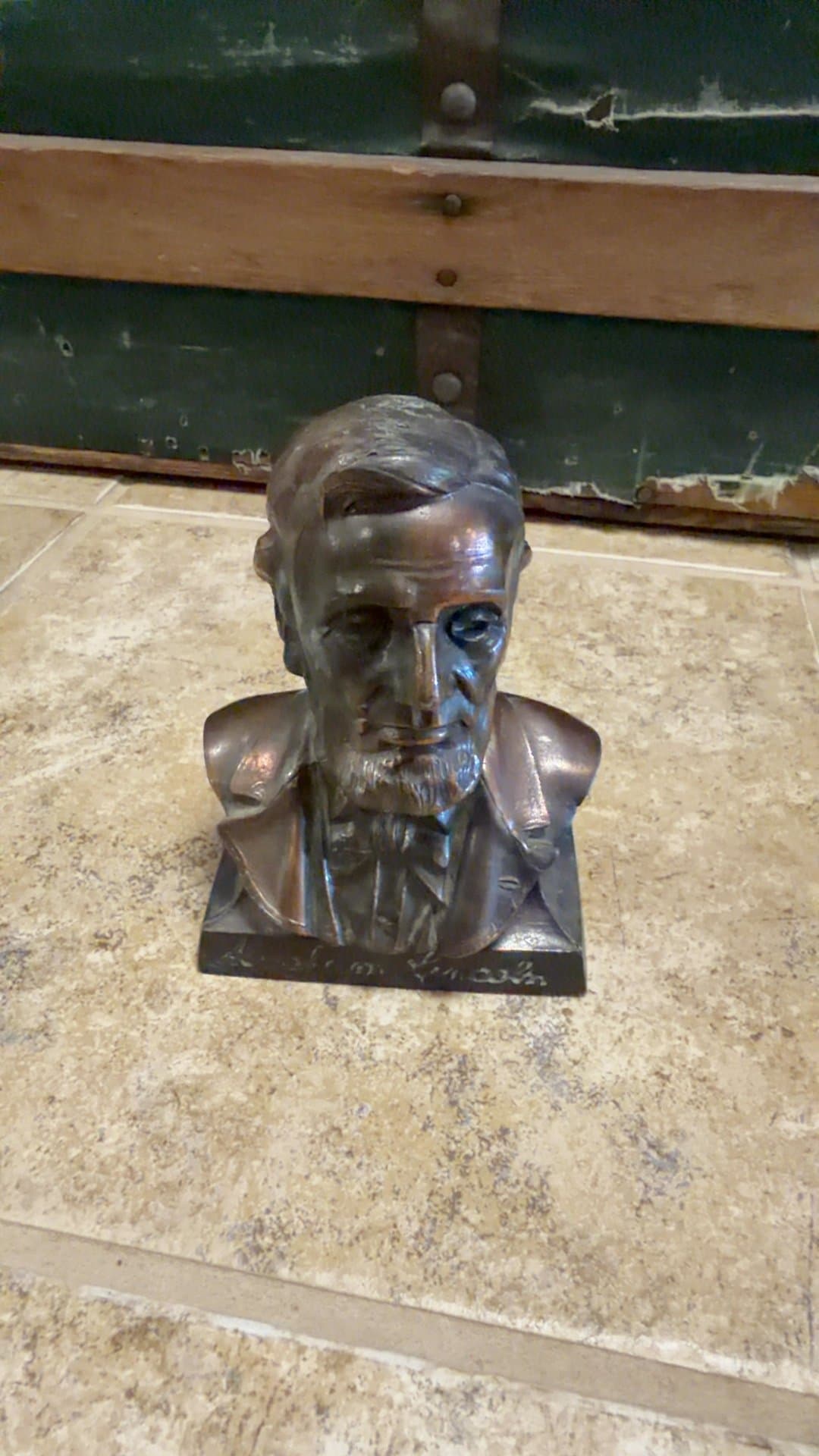 Vintage Metal Abraham Lincoln Bust Coin Bank - Image 1