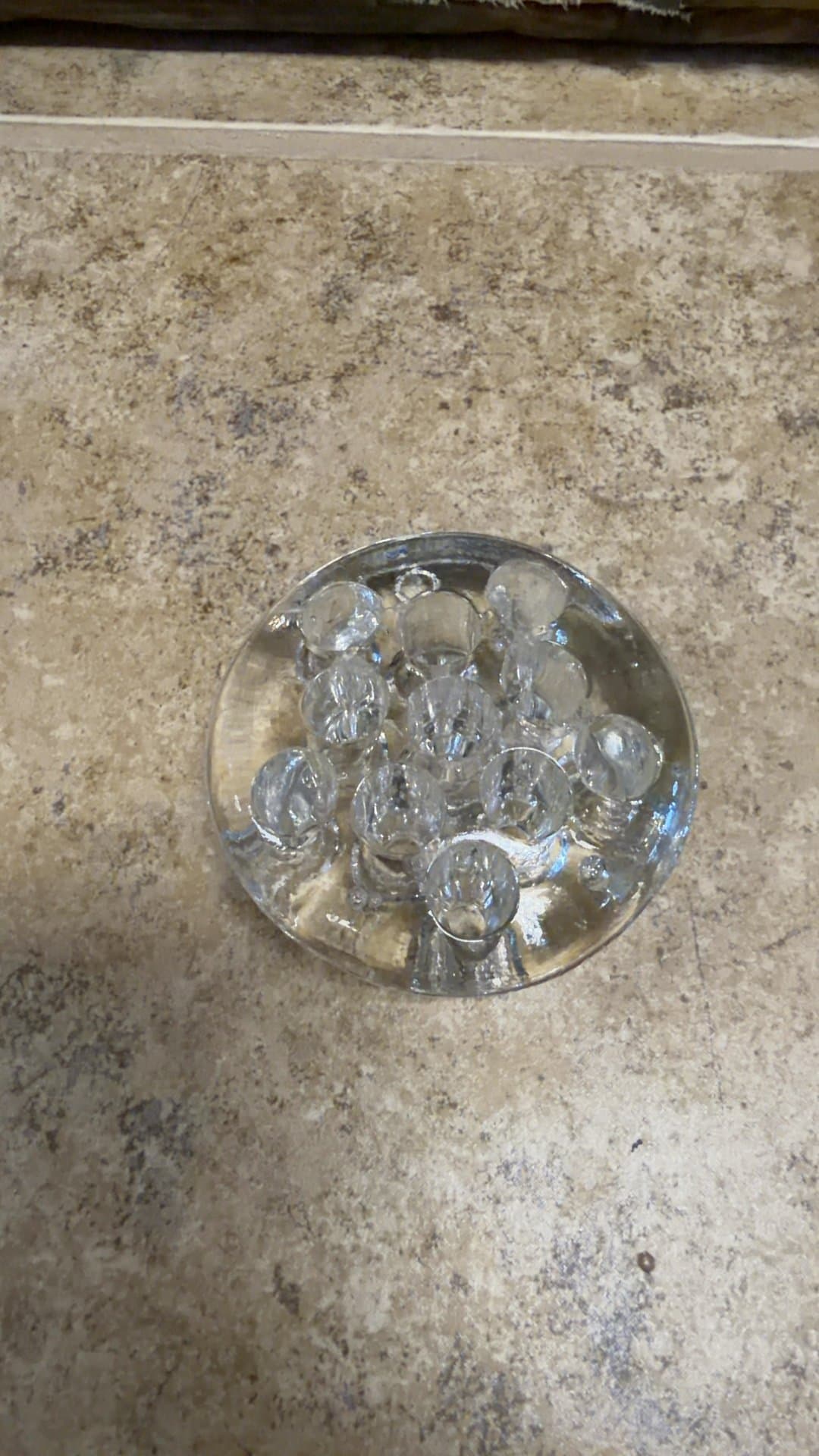 Vintage Clear Glass 11-Hole Flower Frog - Image 1