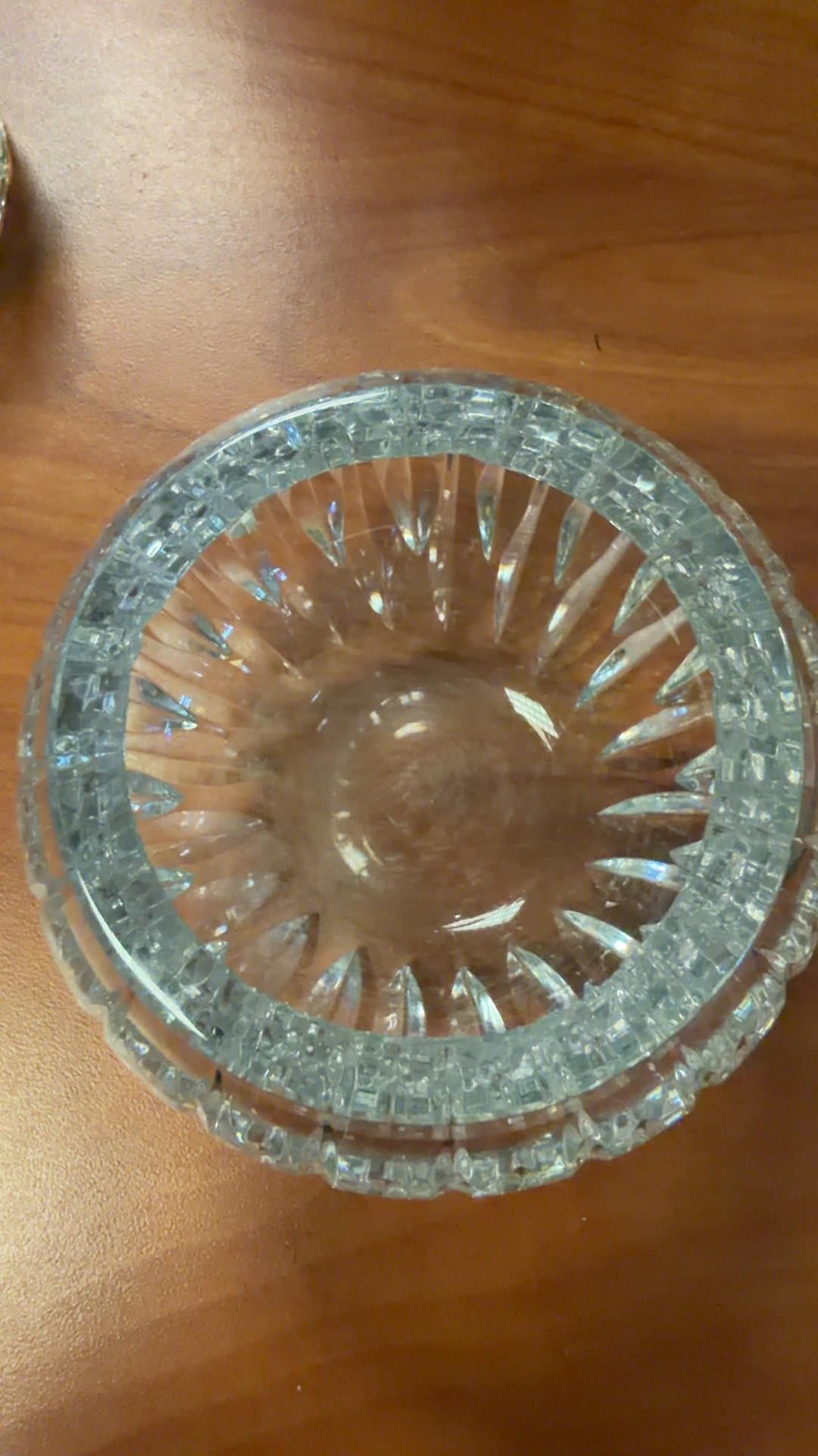 Small Round Cut Crystal Glass Bowl - Image 1