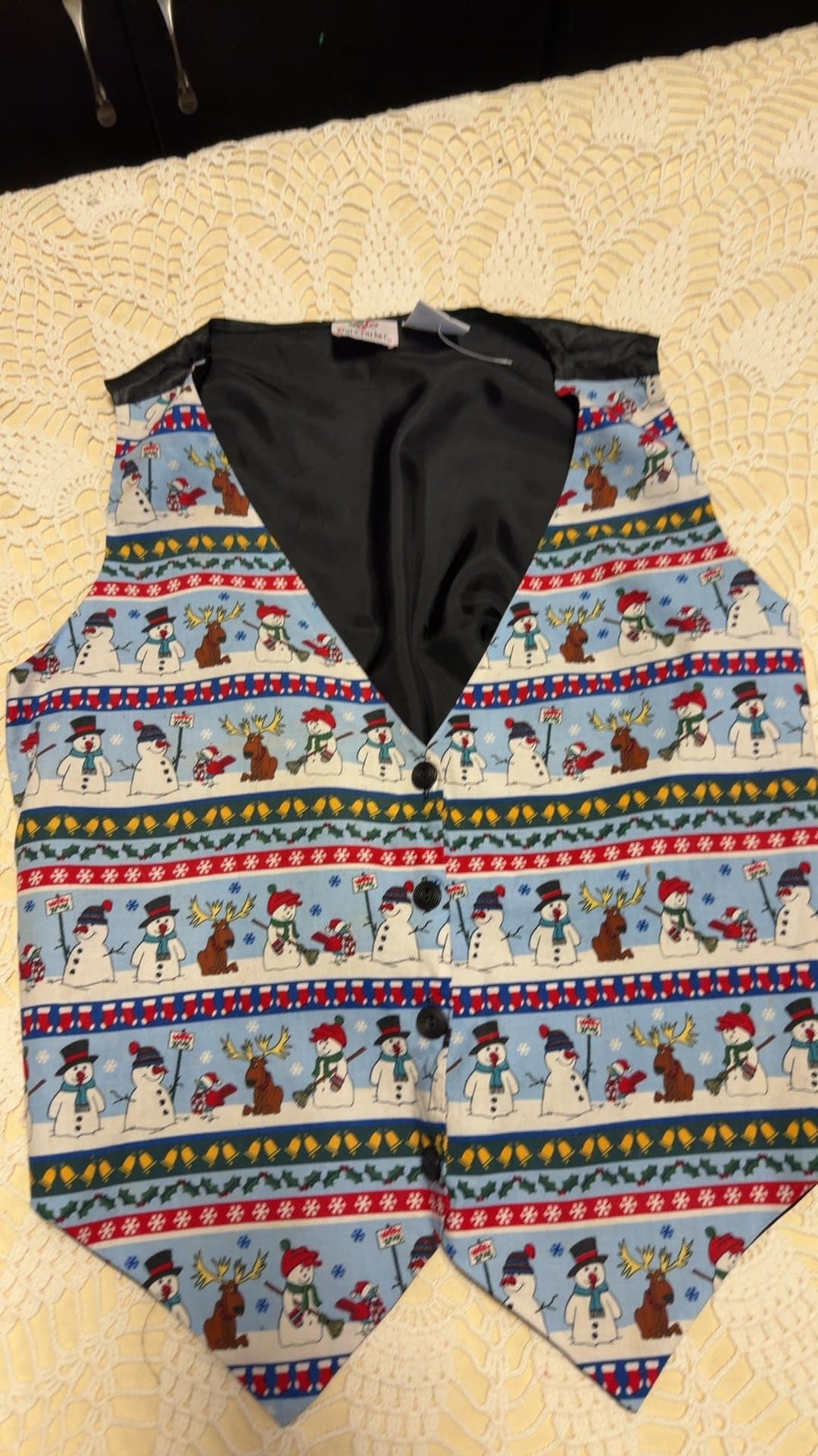 NutCracker Vintage Snowman Print Christmas Vest - Image 1