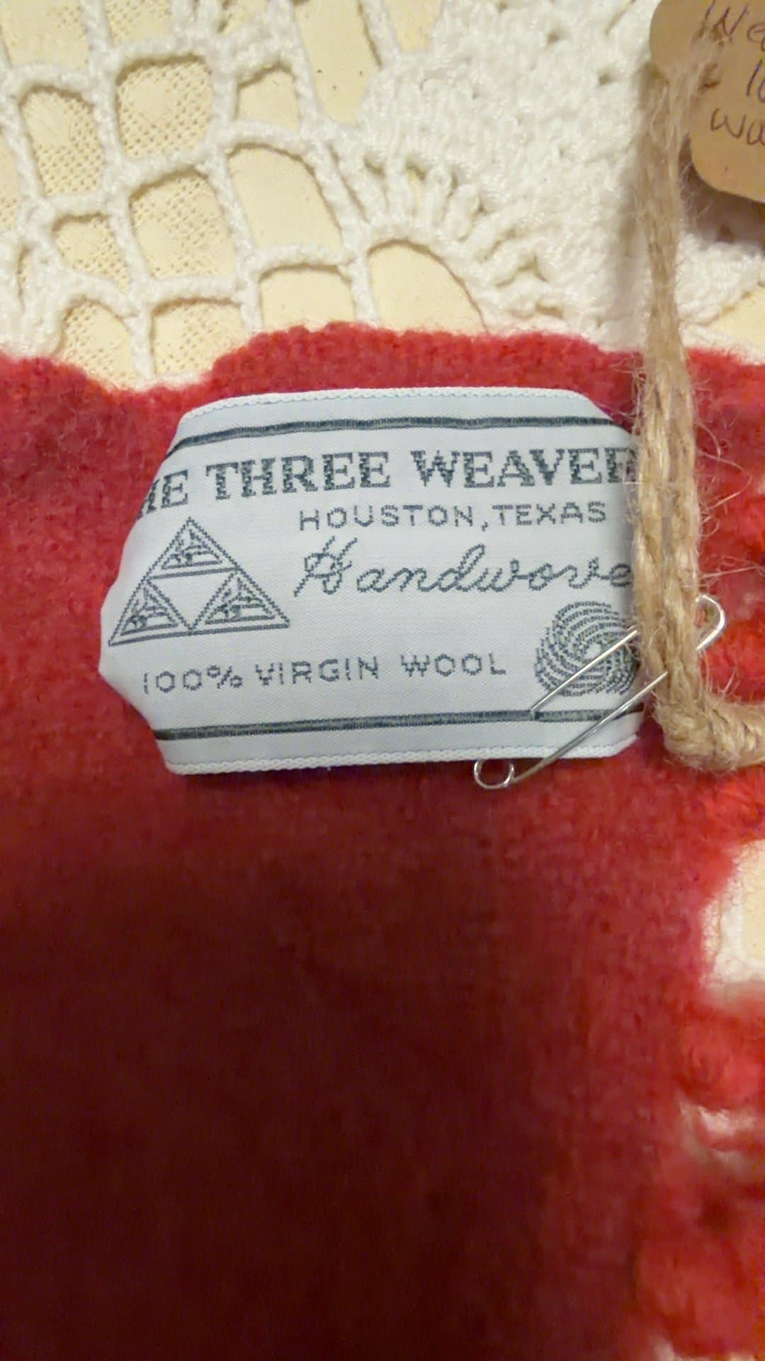 Vintage The Three Weavers 100% Virgin Wool Plaid Fringe Throw Blanket - Image 1
