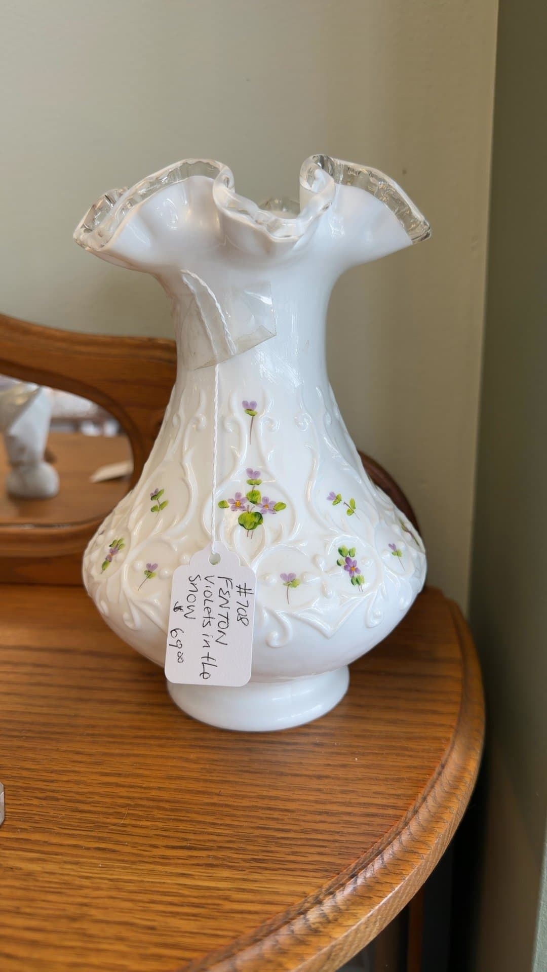 Fenton Violets in the Snow Vase - Image 1