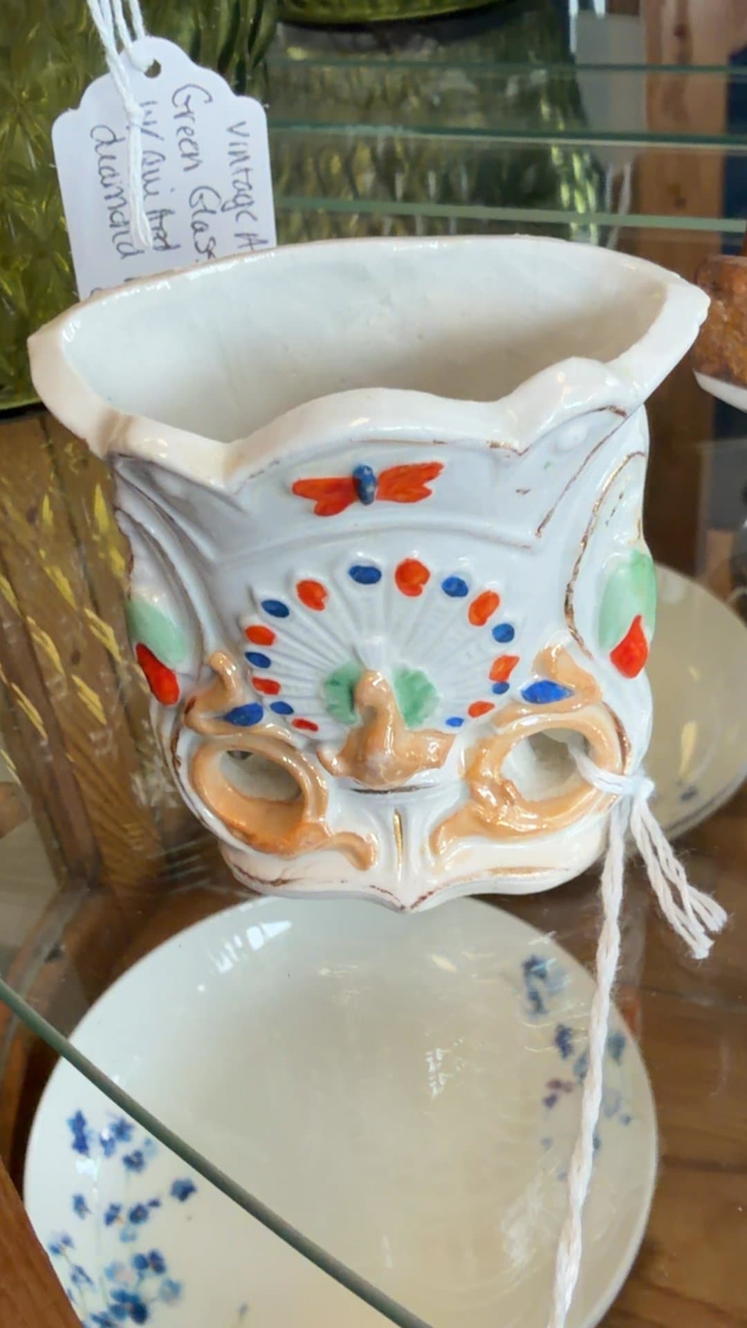 Vintage Ceramic Peacock Bud Vase - Image 1