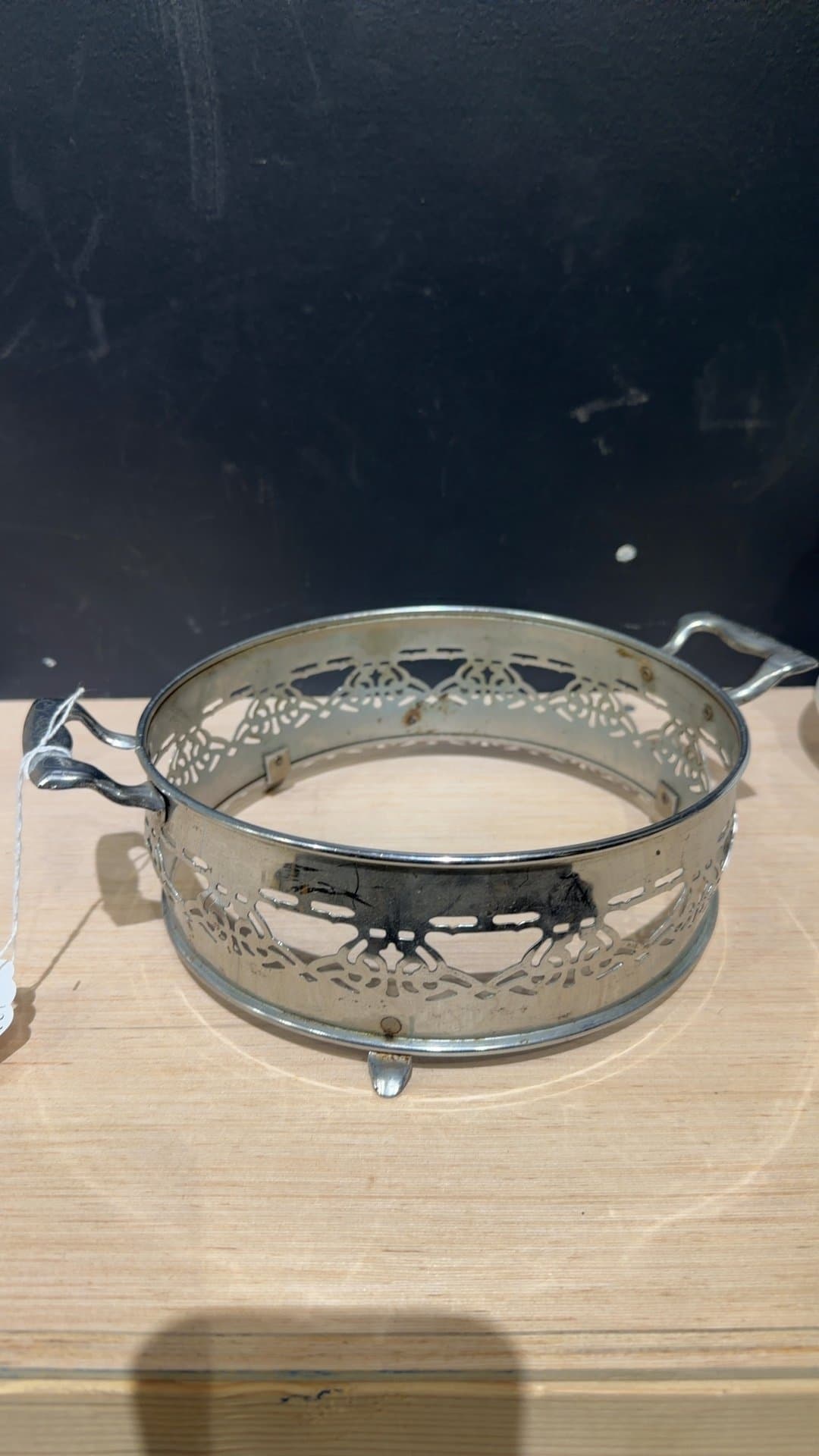 Vintage Silver-Plated Pierced Casserole Frame Holder - Image 1
