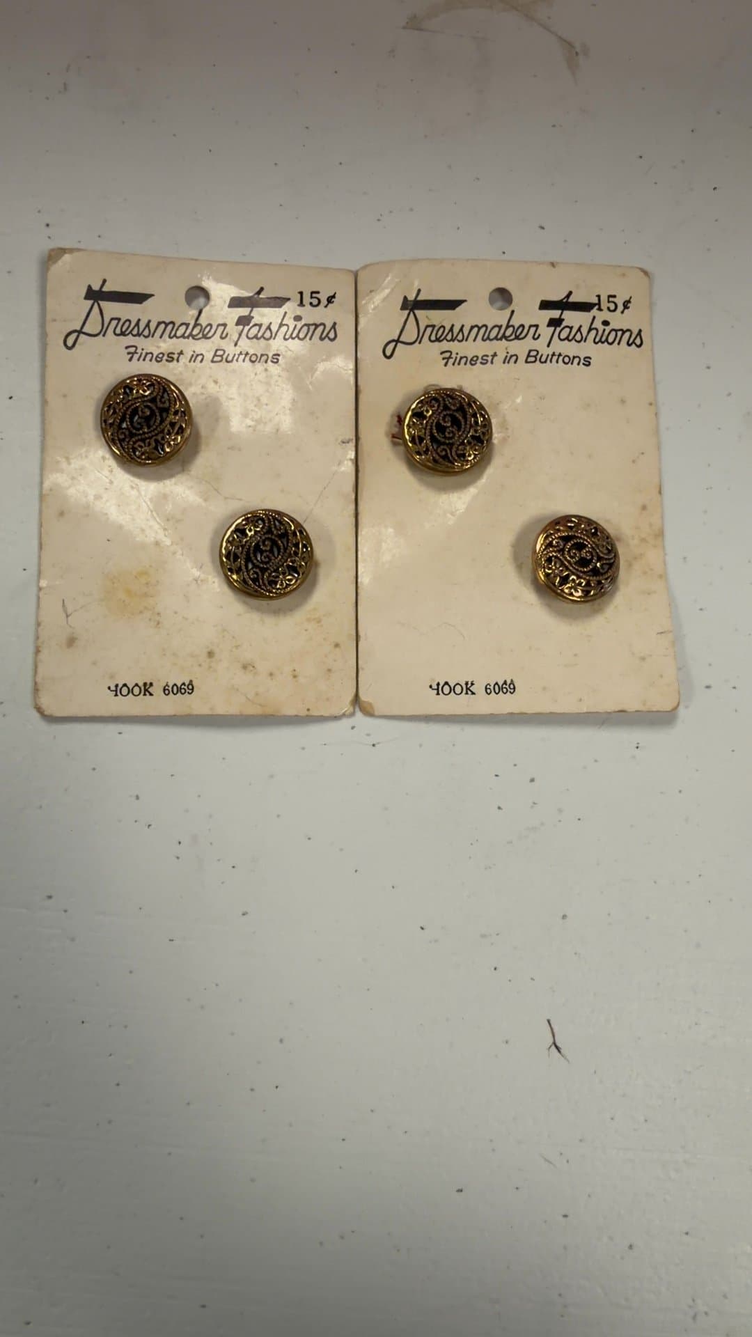 Vintage Dressmaker Fashions Brass Buttons - Image 1
