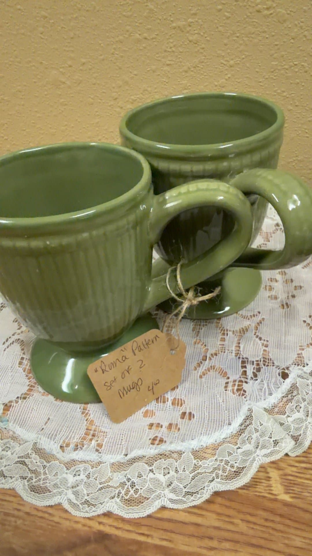 Green Ceramic Mugs Set - Image 1