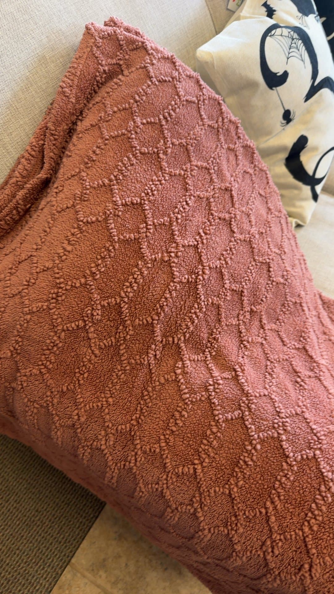 Kirkland's Home Textured Geometric Throw Blanket in Dusty Rose - Image 1