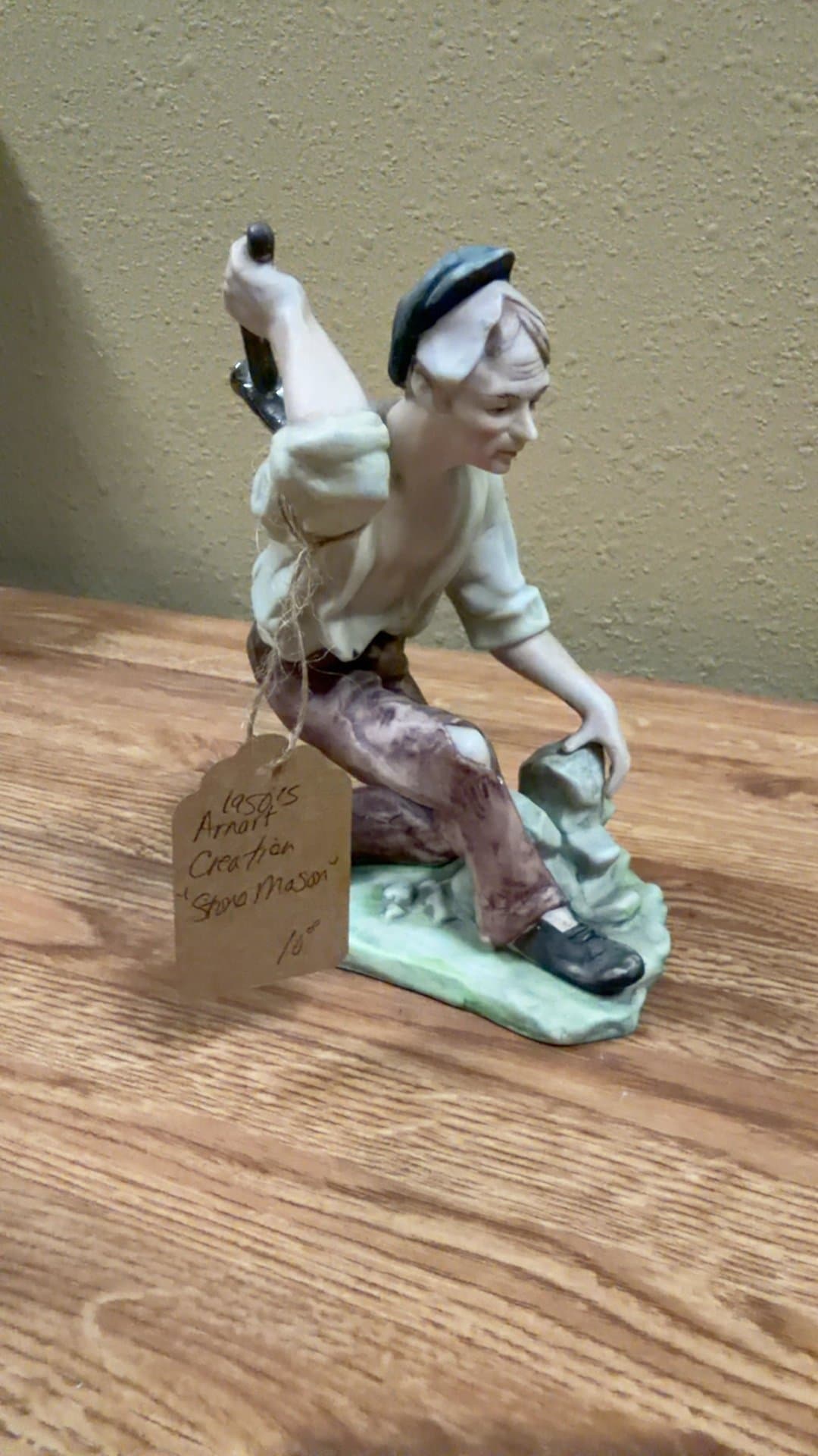 1950s Arnart Creation Stone Mason Figurine - Image 1