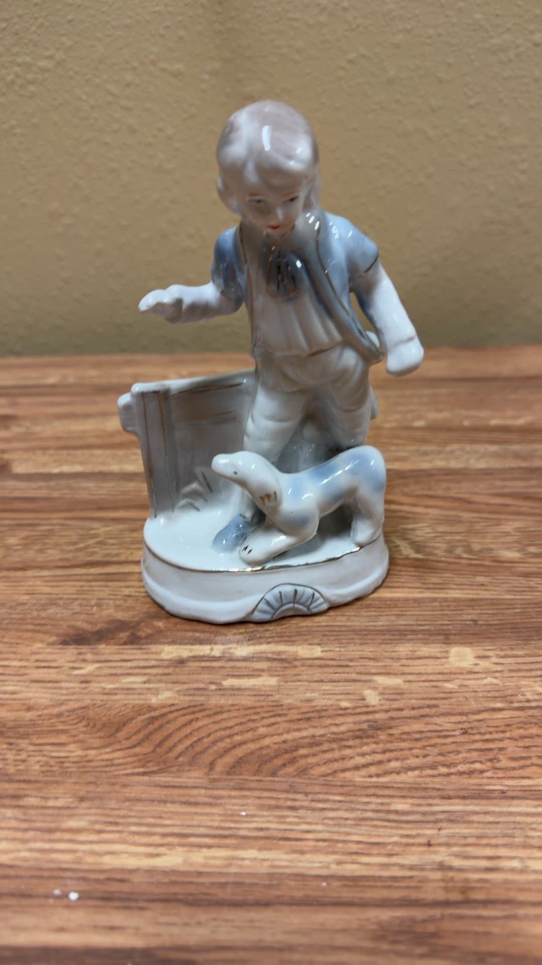 Porcelain Figurine of Boy with Dog - Image 1
