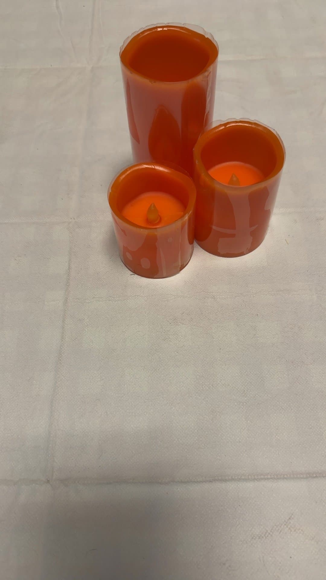 Set of Three Orange LED Flameless Candles - Image 1