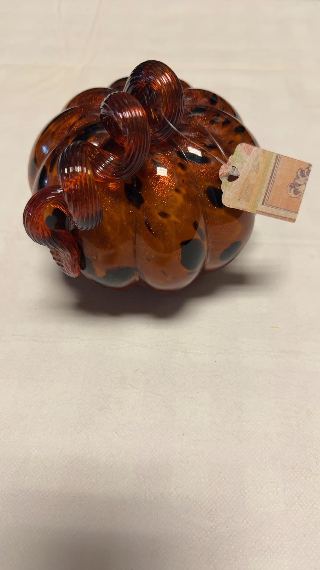 Pier 1 Imports Art Glass Leopard Spot Pumpkin - Image 1