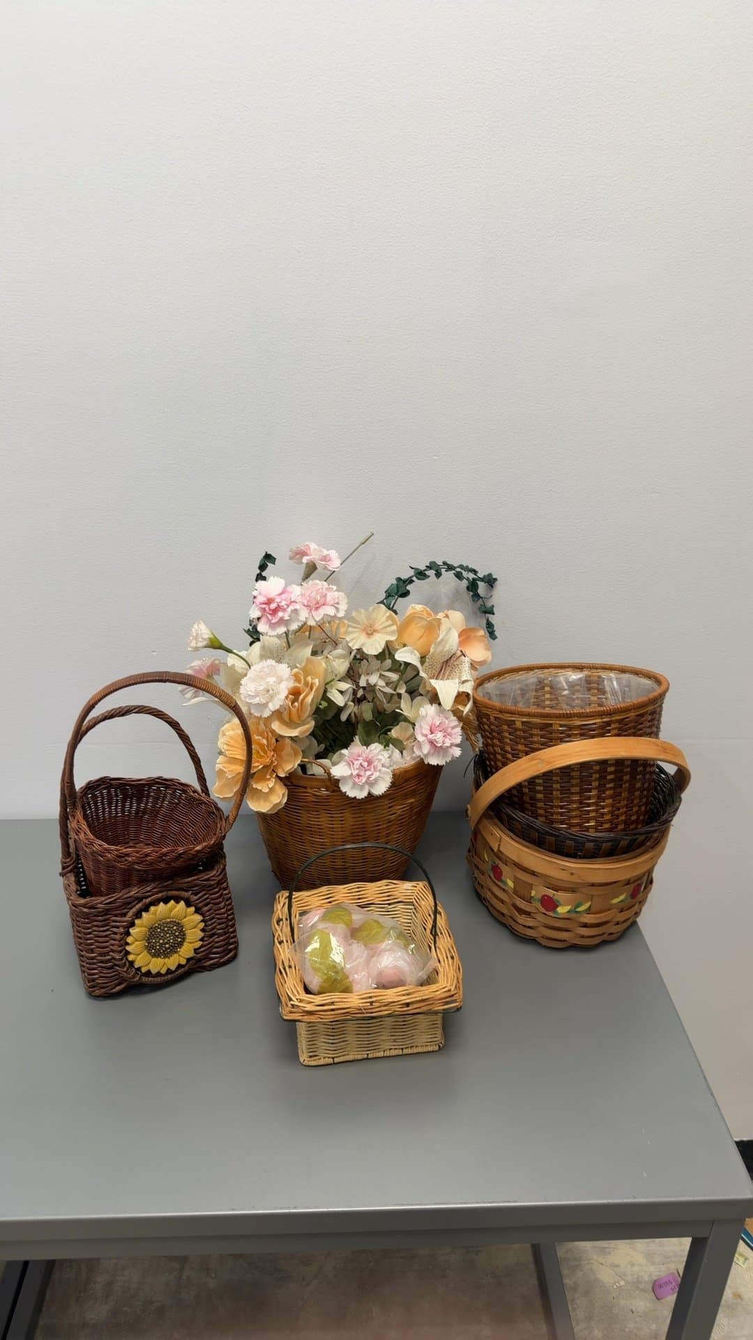 Assorted Woven Decorative Baskets Lot - Image 1