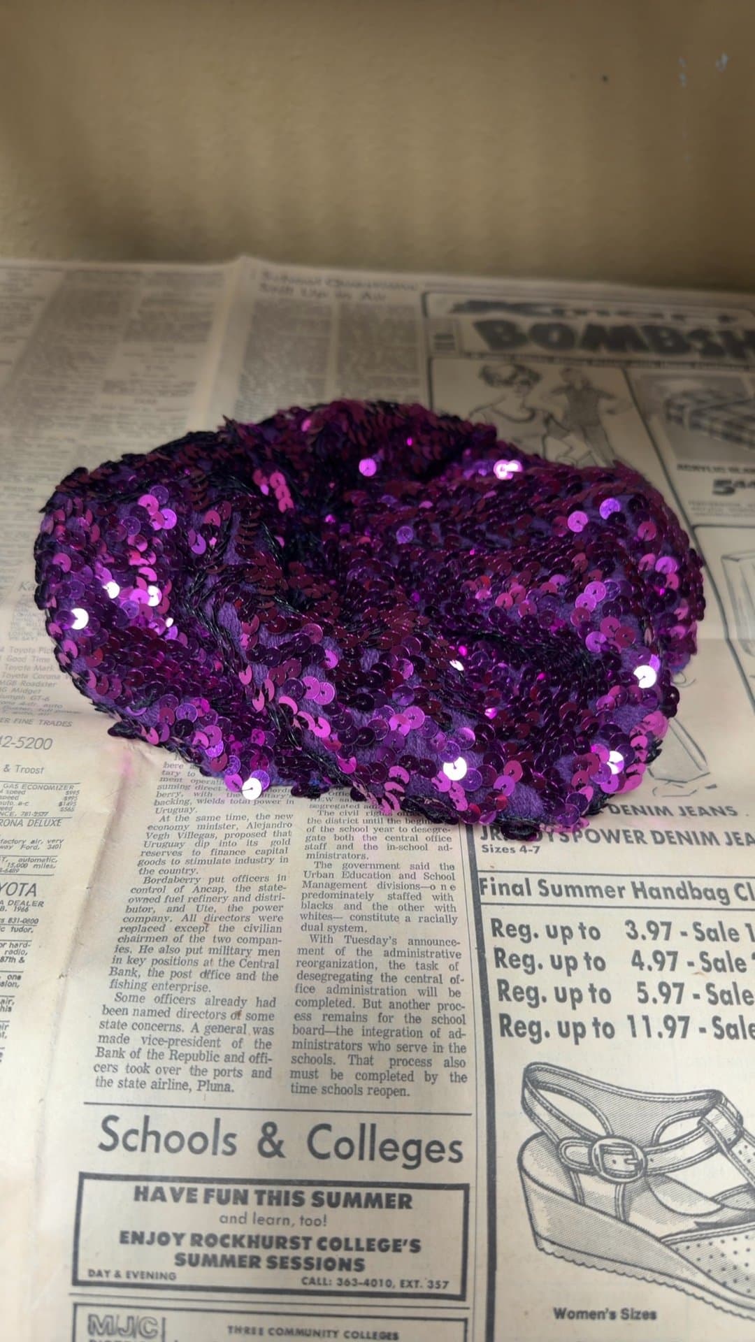 Purple Sequin Beret - Image 1