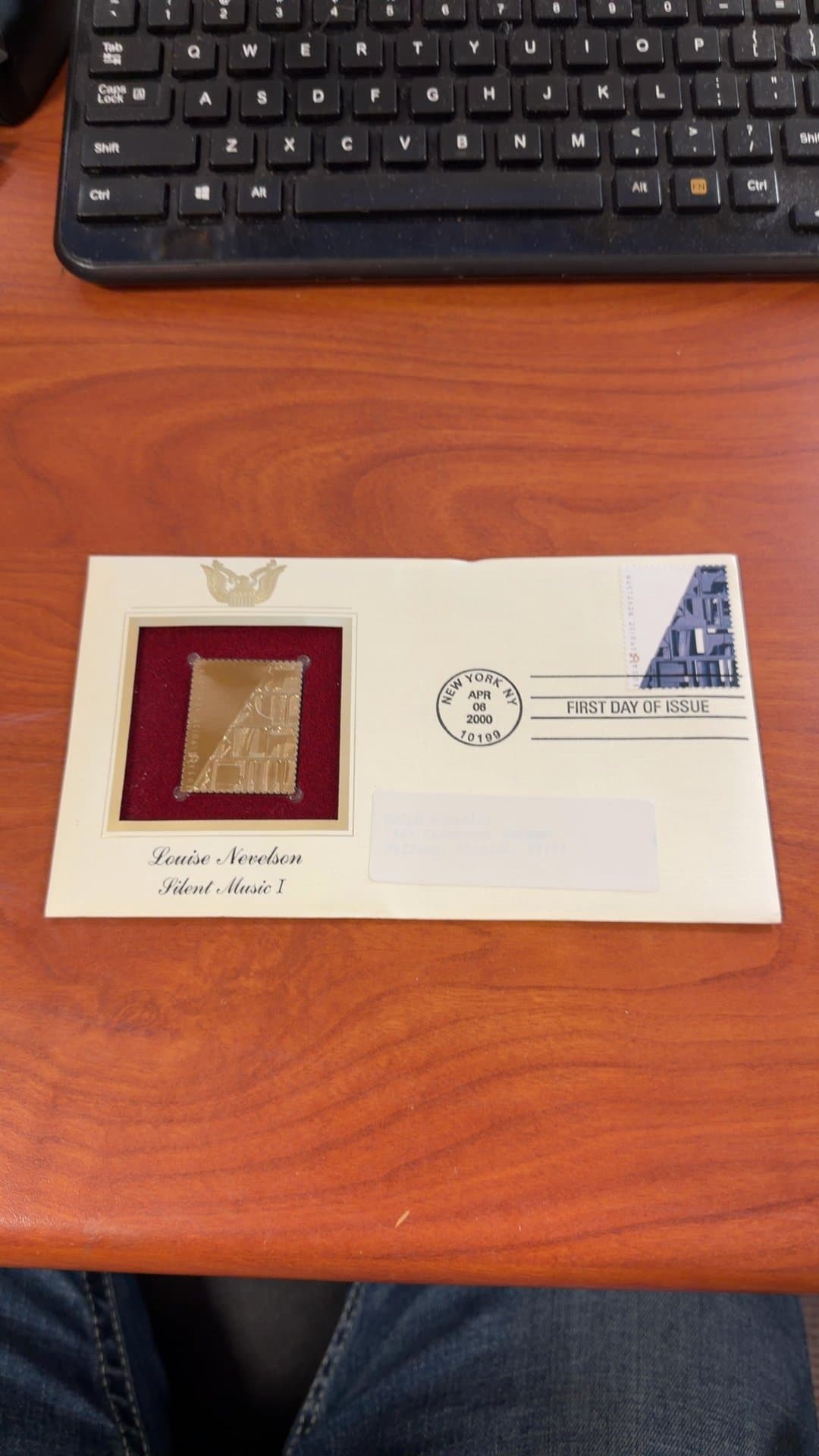 Louise Nevelson Silent Music I First Day Cover with Gold Stamp Replica - Image 1