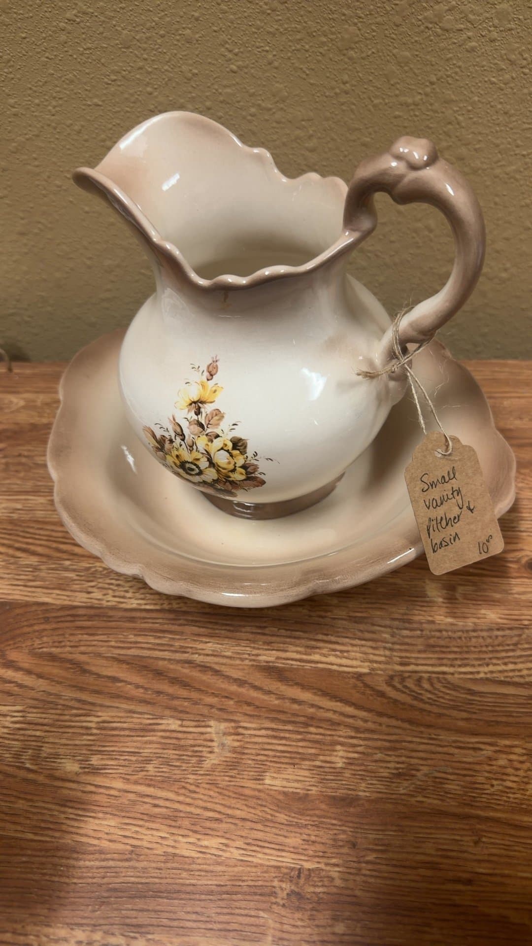 Vintage Ceramic Pitcher and Basin Set - Image 1