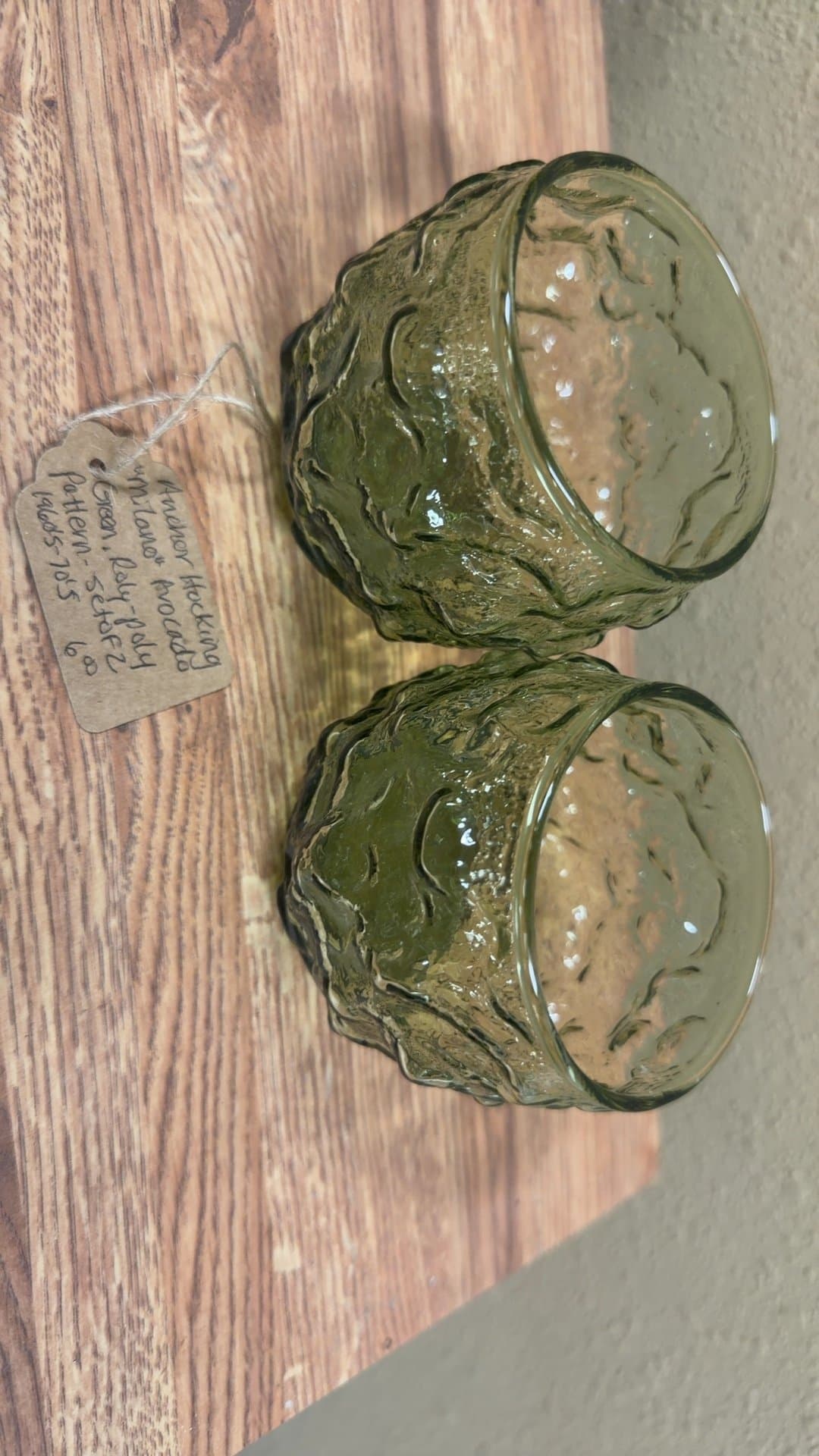 Anchor Hocking Avocado Green Glass Tumblers - Image 1