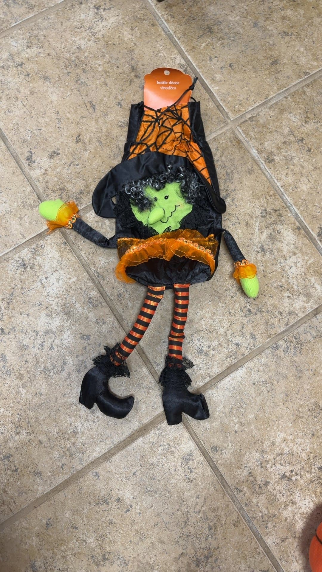 Halloween Witch Wine Bottle Decor Bag - Image 1