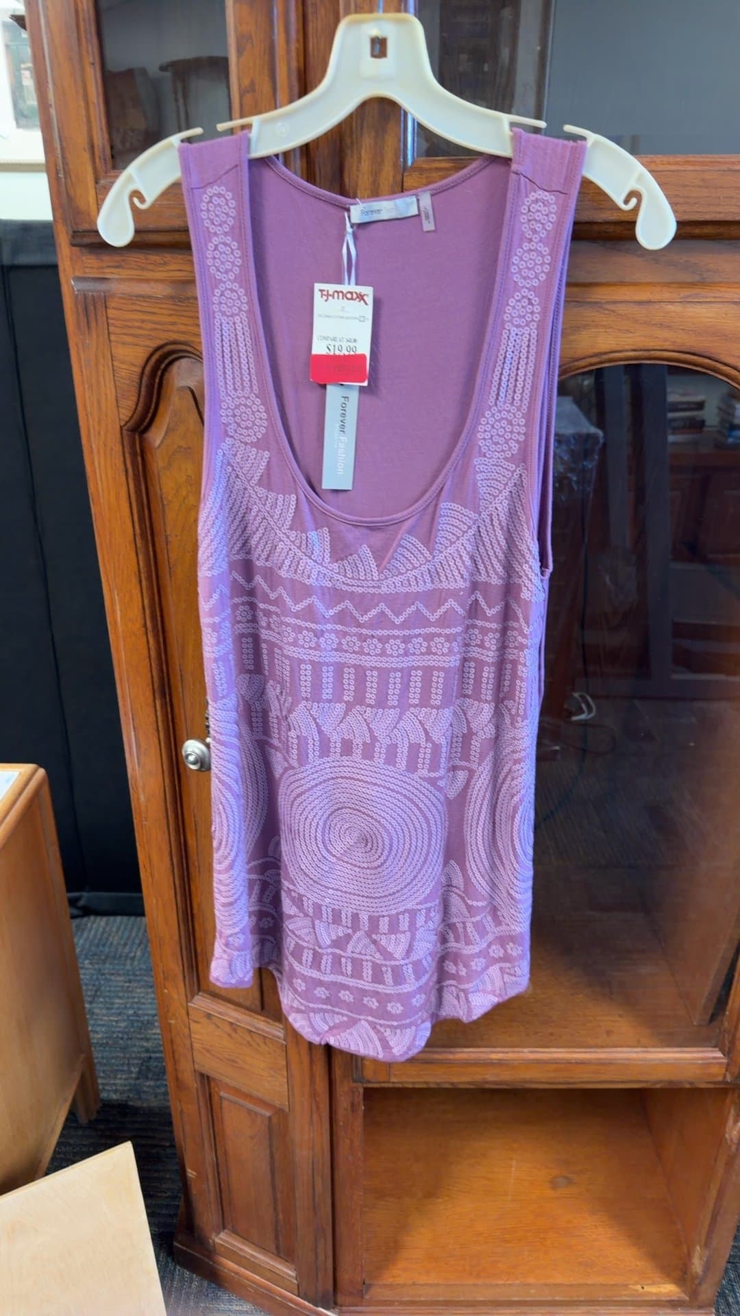 Purple Patterned Sleeveless Top - Image 1