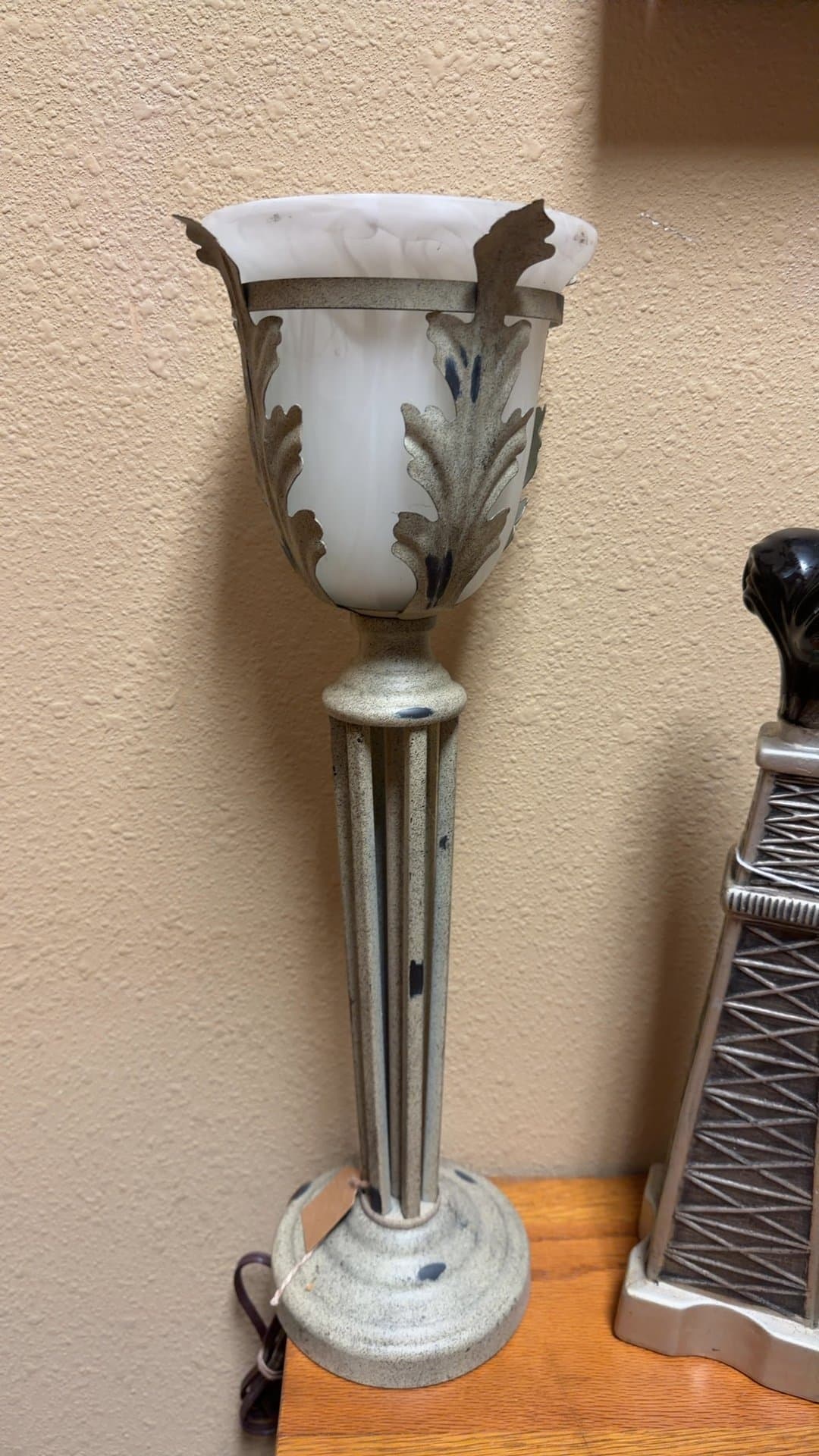 Vintage Metal and Glass Table Lamp - Image 1