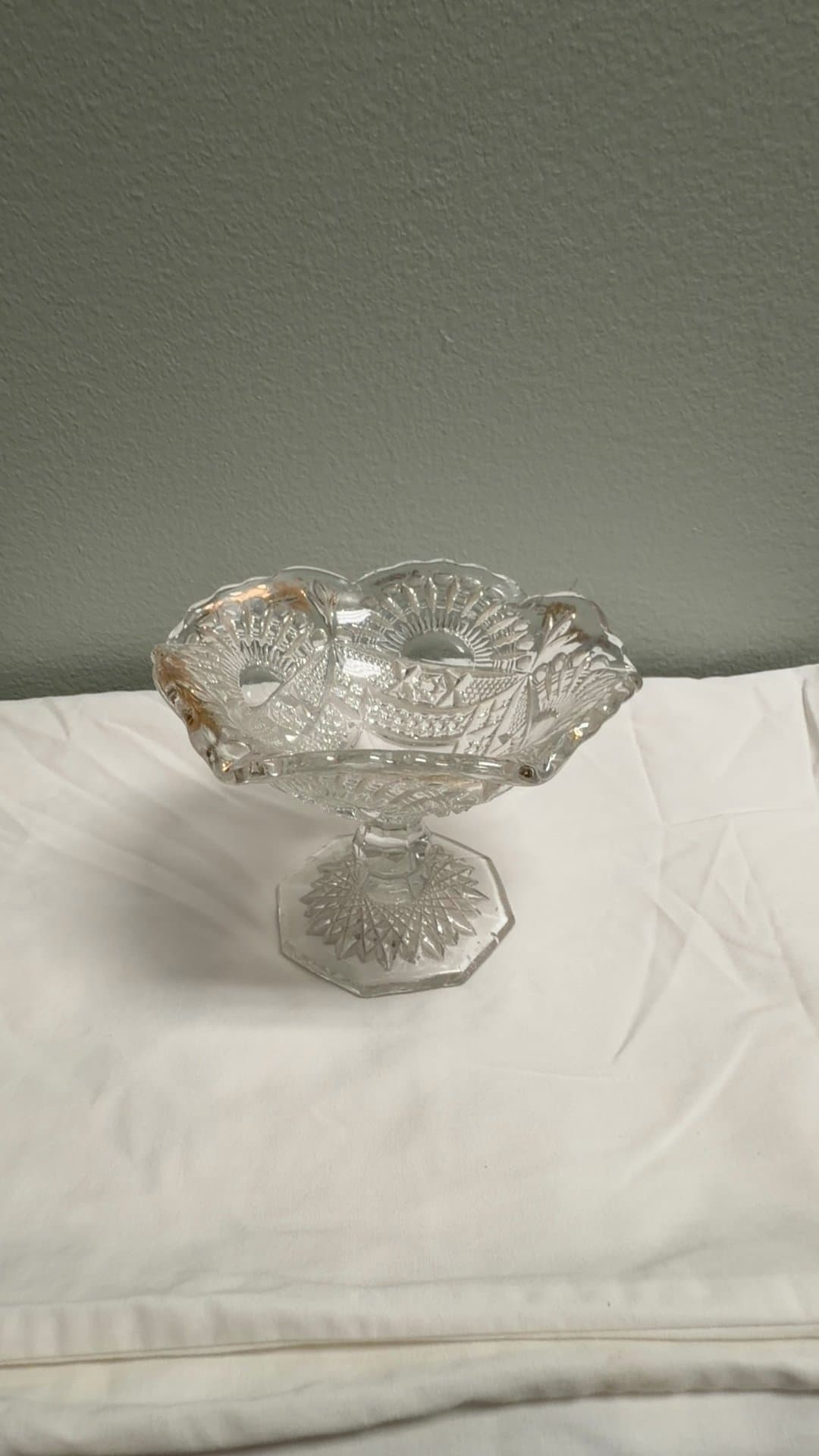 Vintage Pressed Glass Compote Dish - Image 1