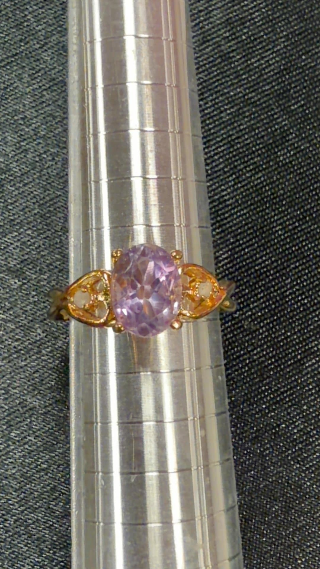 Gold Ring with Amethyst Stone - Image 1