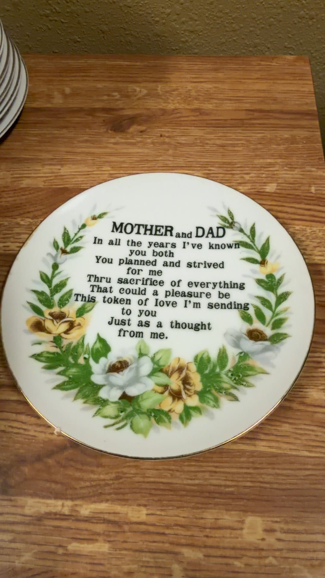 Decorative Mother and Dad Plate - Image 1