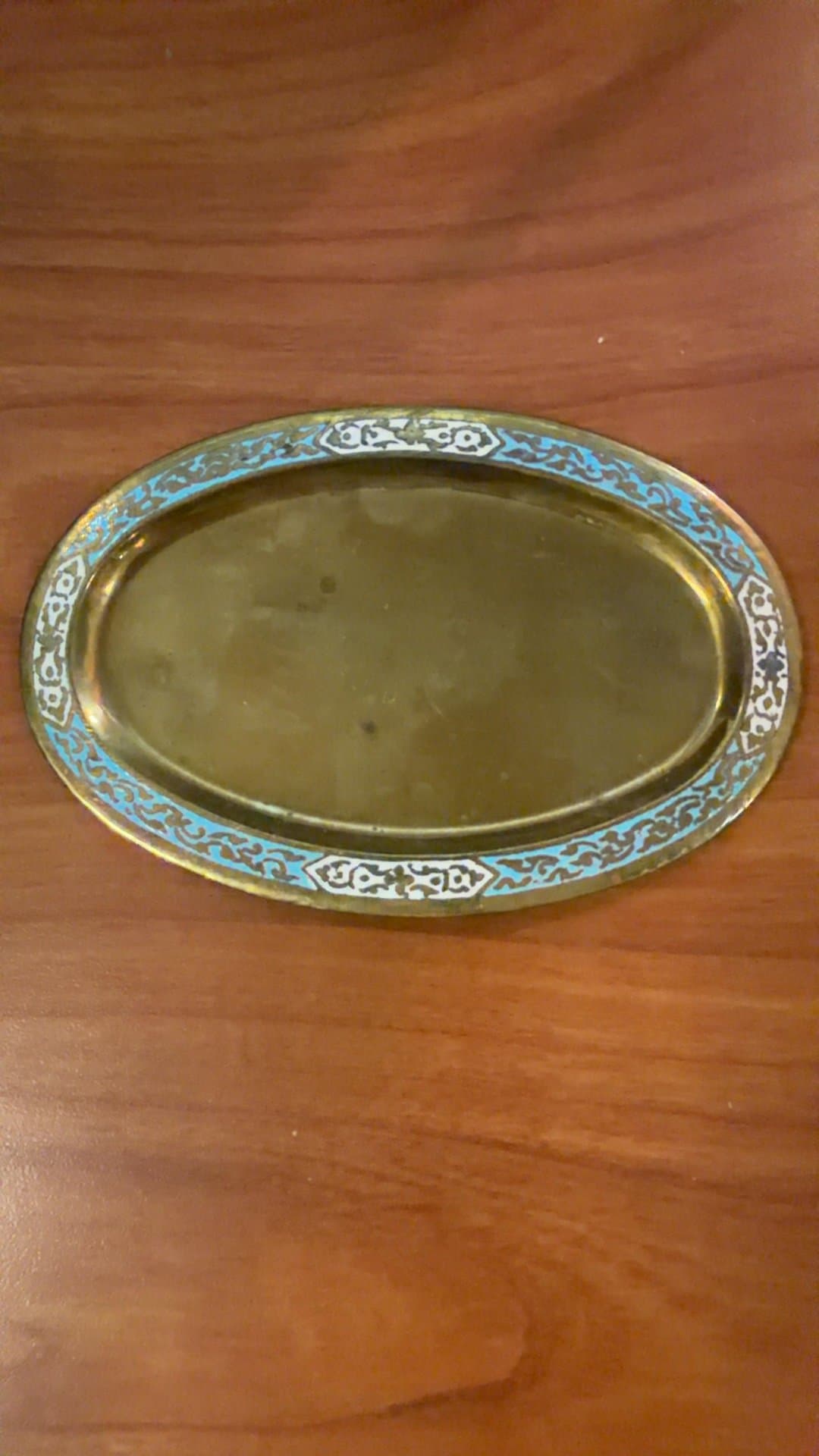 Vintage Brass Oval Trinket Tray - Image 1