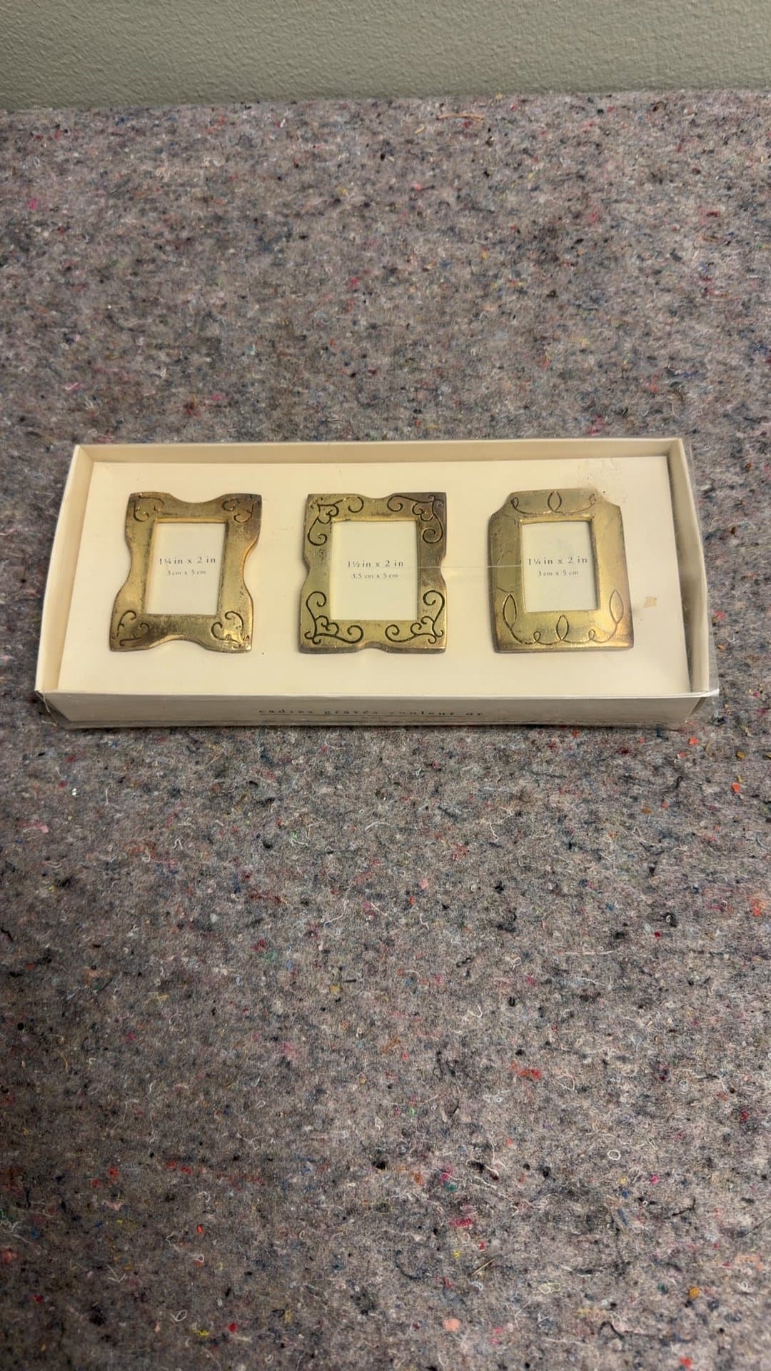 Pier 1 Imports Miniature Brass Photo Frames Set - Image 1