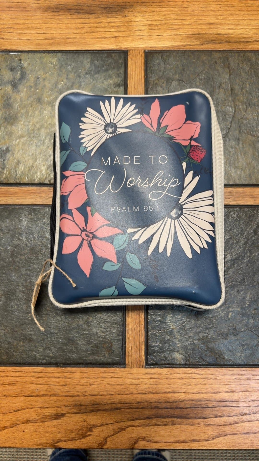 Floral Bible Cover with Psalm 95:1 - Image 1