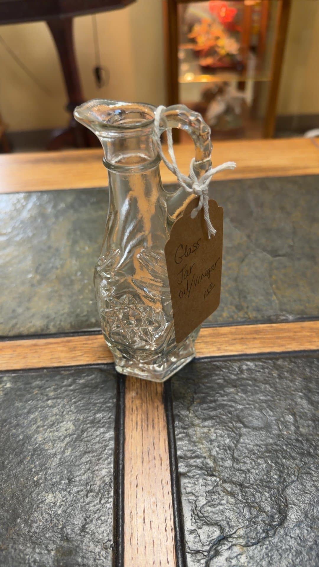 Vintage Glass Oil/Vinegar Jug - Image 1