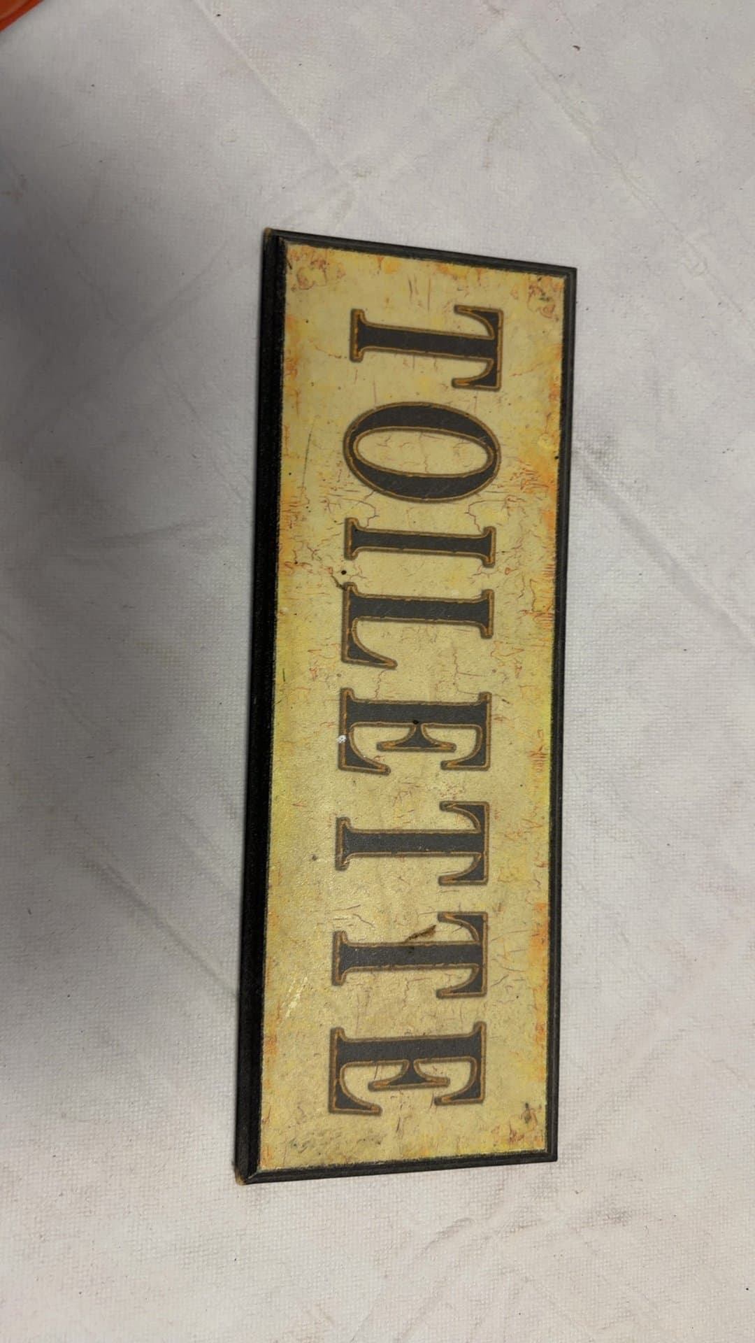 Vintage Style Wooden Toilette Wall Sign Plaque 5x14 - Image 1