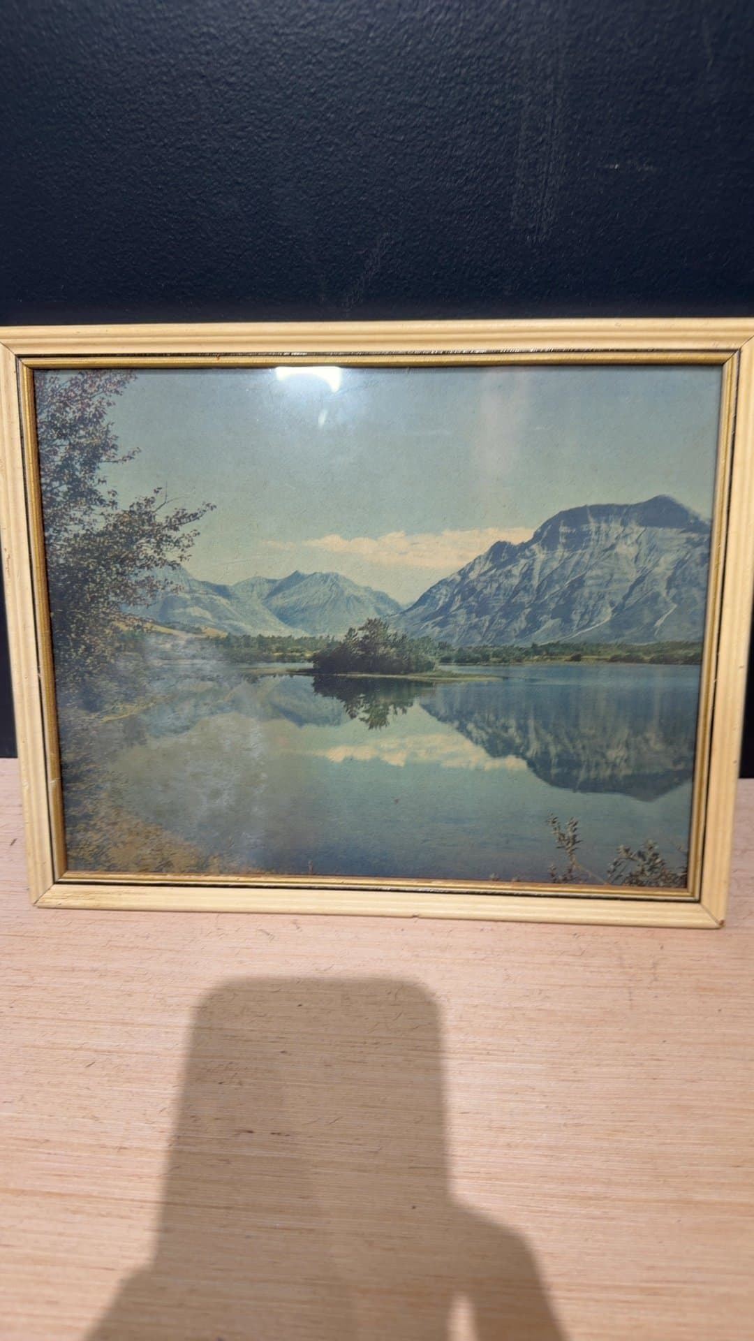 Vintage Framed Mountain Landscape Art Print - Image 1
