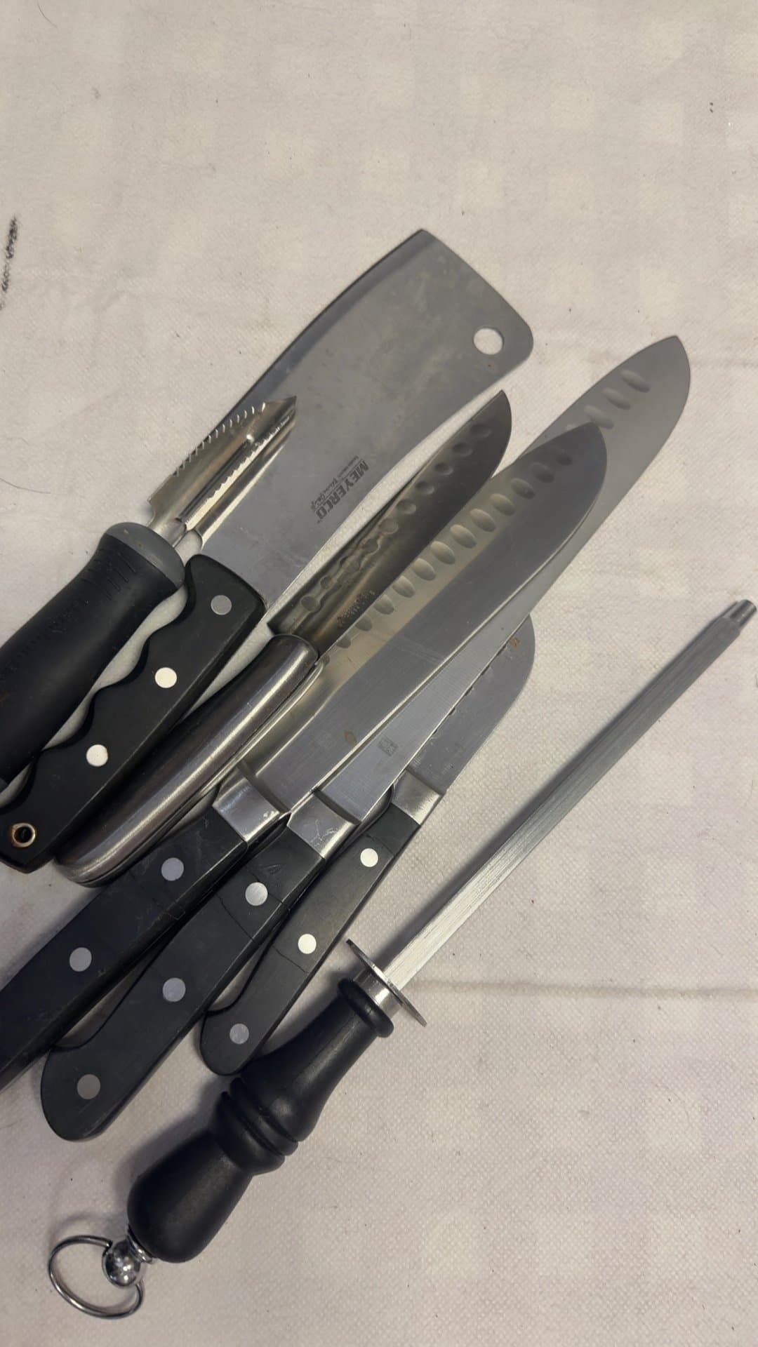 Kitchen Knives with Cleaver and Sharpening Steel - Image 1